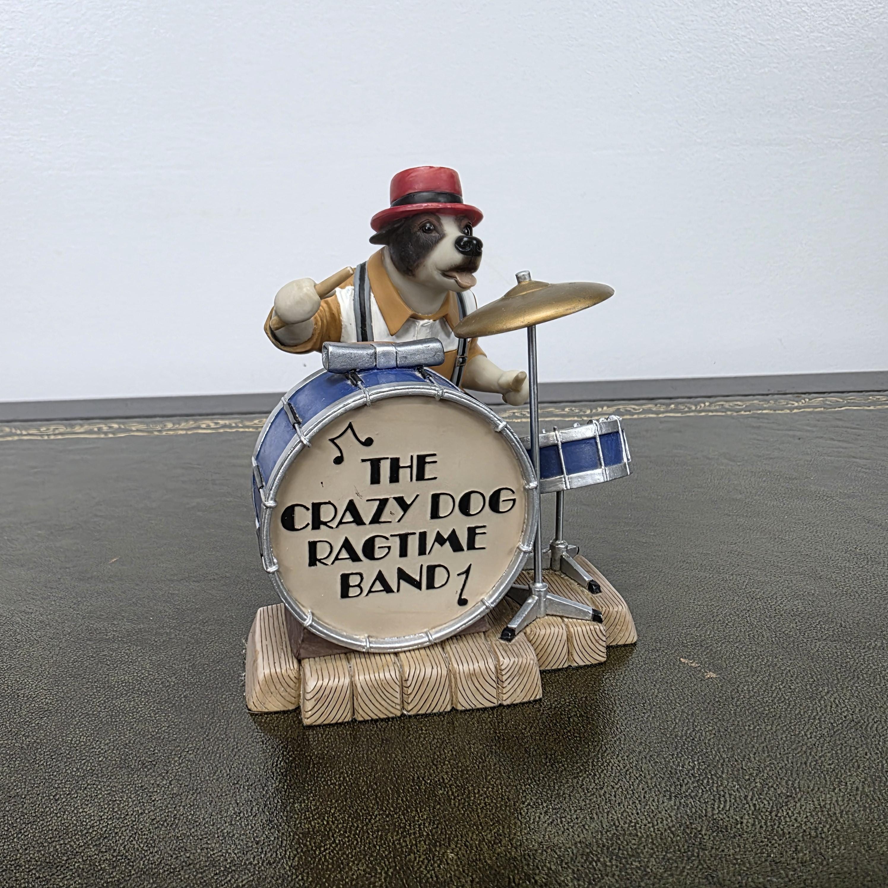 Doggie People Drummer Figurine DP141 Stomping Jackie Russell The Crazy Dog Ragtime Band Vintage