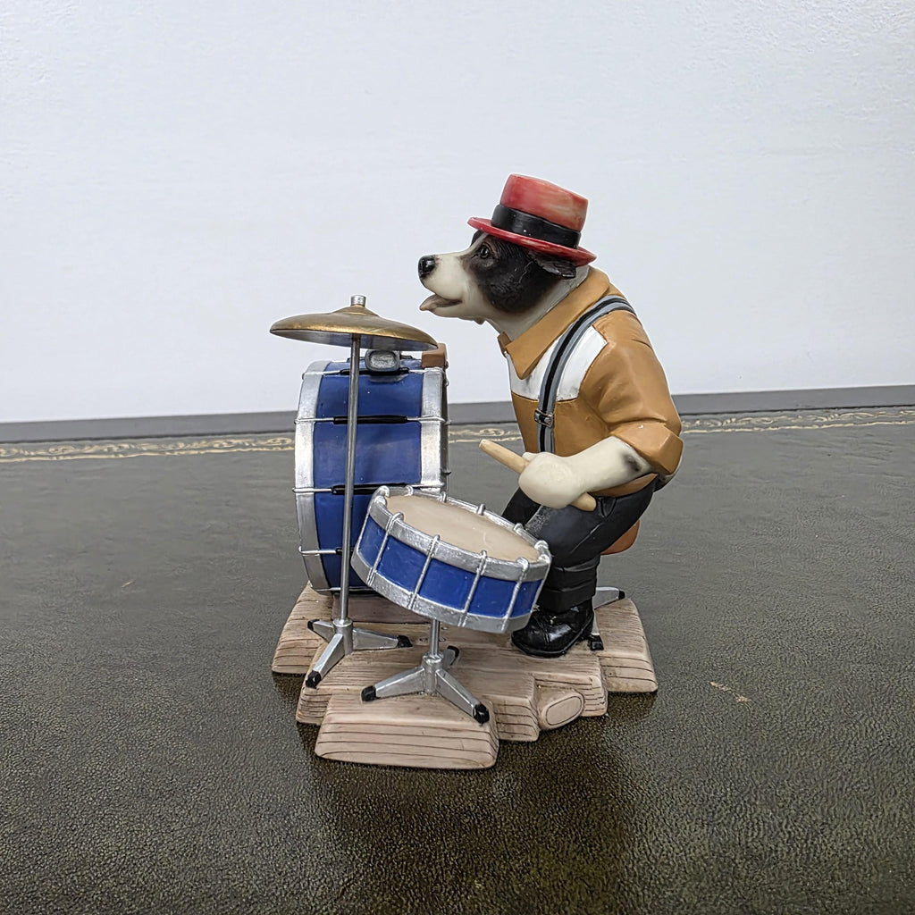 Doggie People Drummer Figurine DP141 Stomping Jackie Russell The Crazy Dog Ragtime Band Vintage