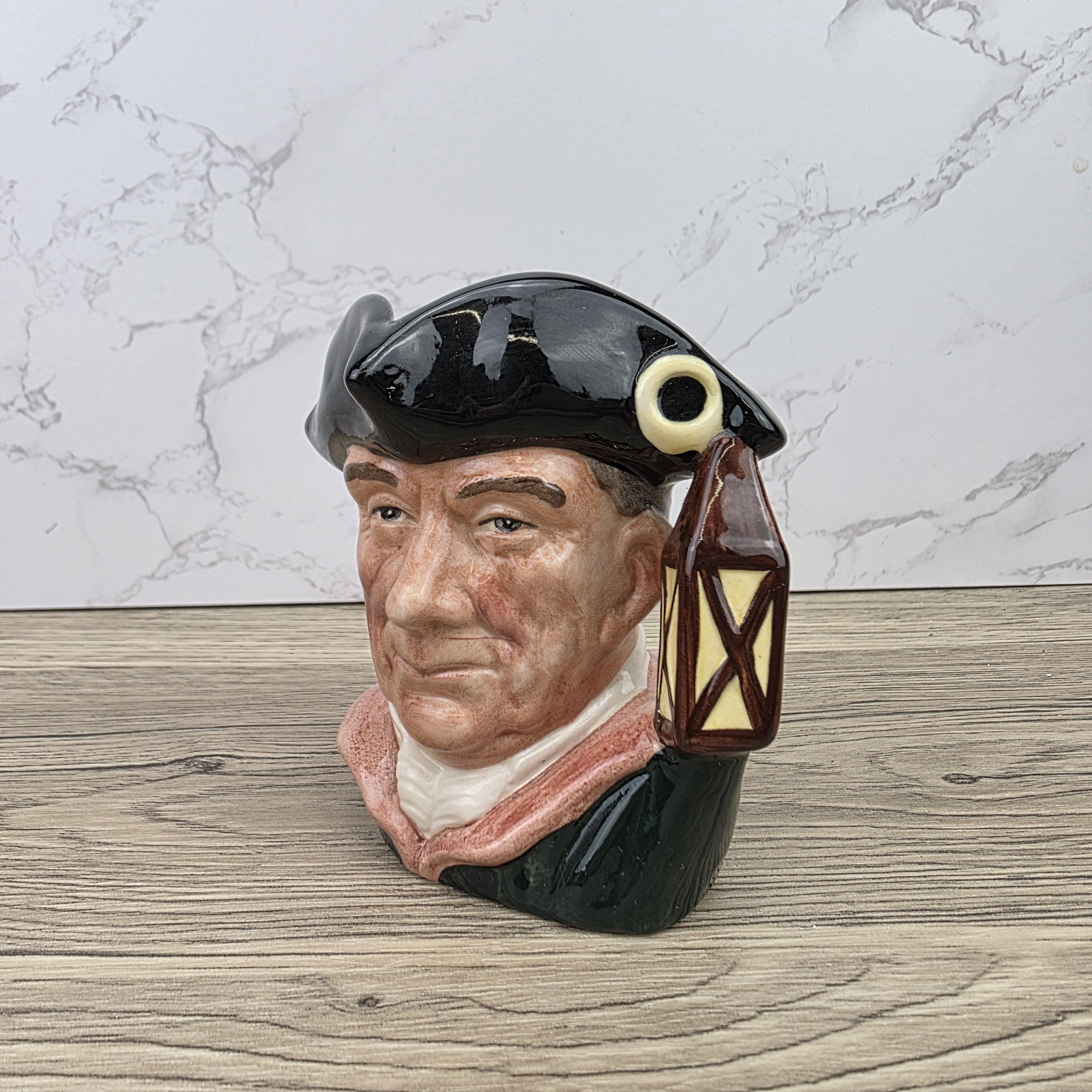 Character Jug Toby Pitcher Royal Doulton Night Watchman D6576 Vintage English Pottery Collectible 1962
