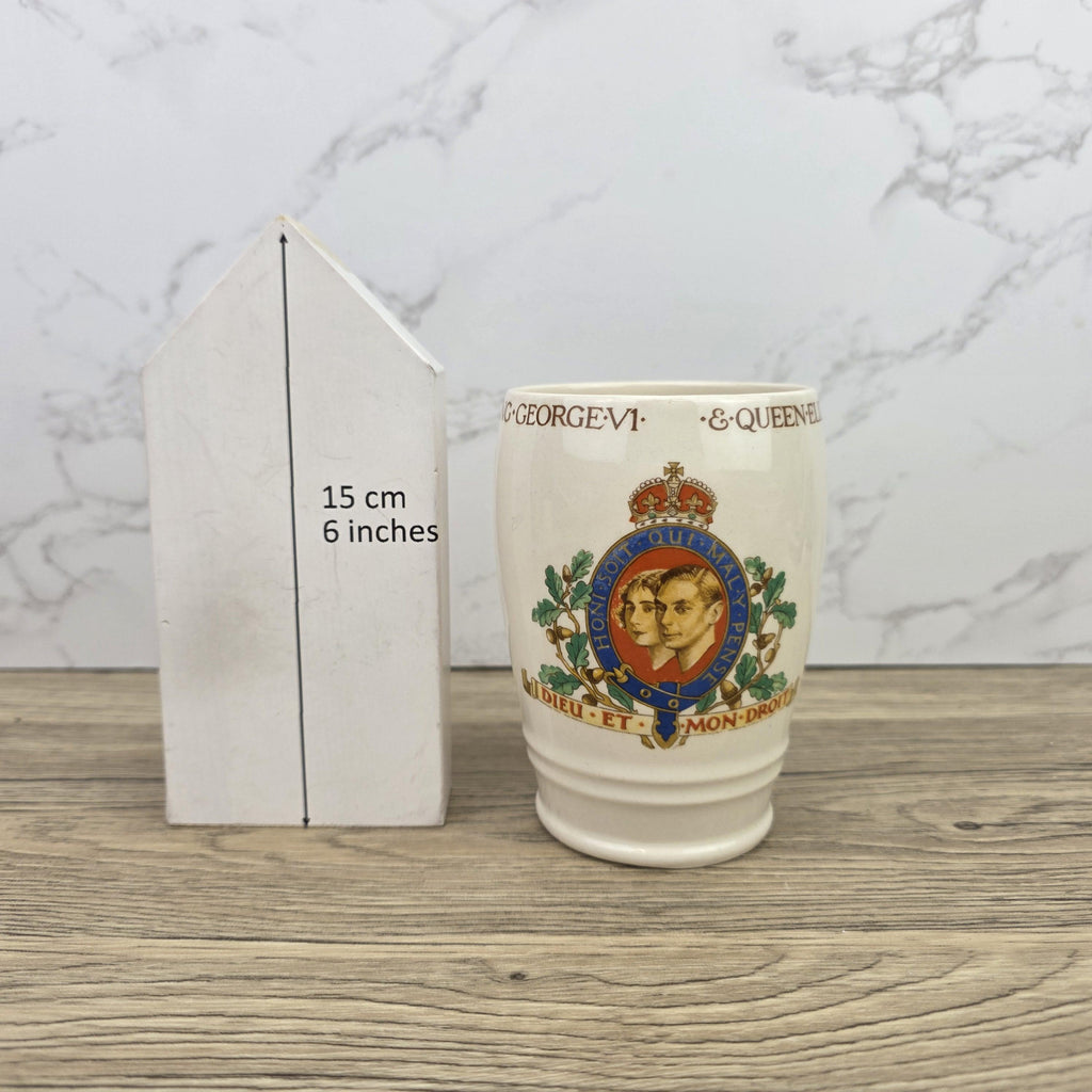 Antique King George VI Queen Elizabeth Coronation May 1937 Solian Ware English Pottery Mug