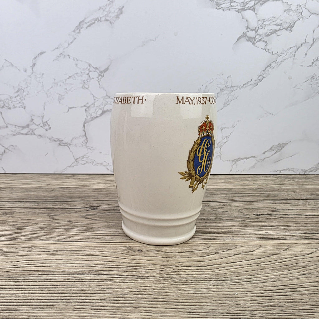 Antique King George VI Queen Elizabeth Coronation May 1937 Solian Ware English Pottery Mug