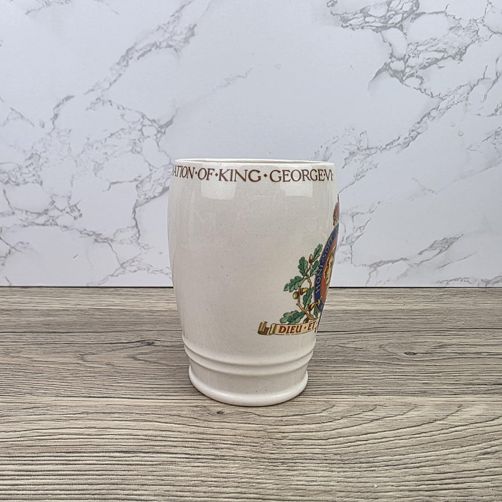 Antique King George VI Queen Elizabeth Coronation May 1937 Solian Ware English Pottery Mug