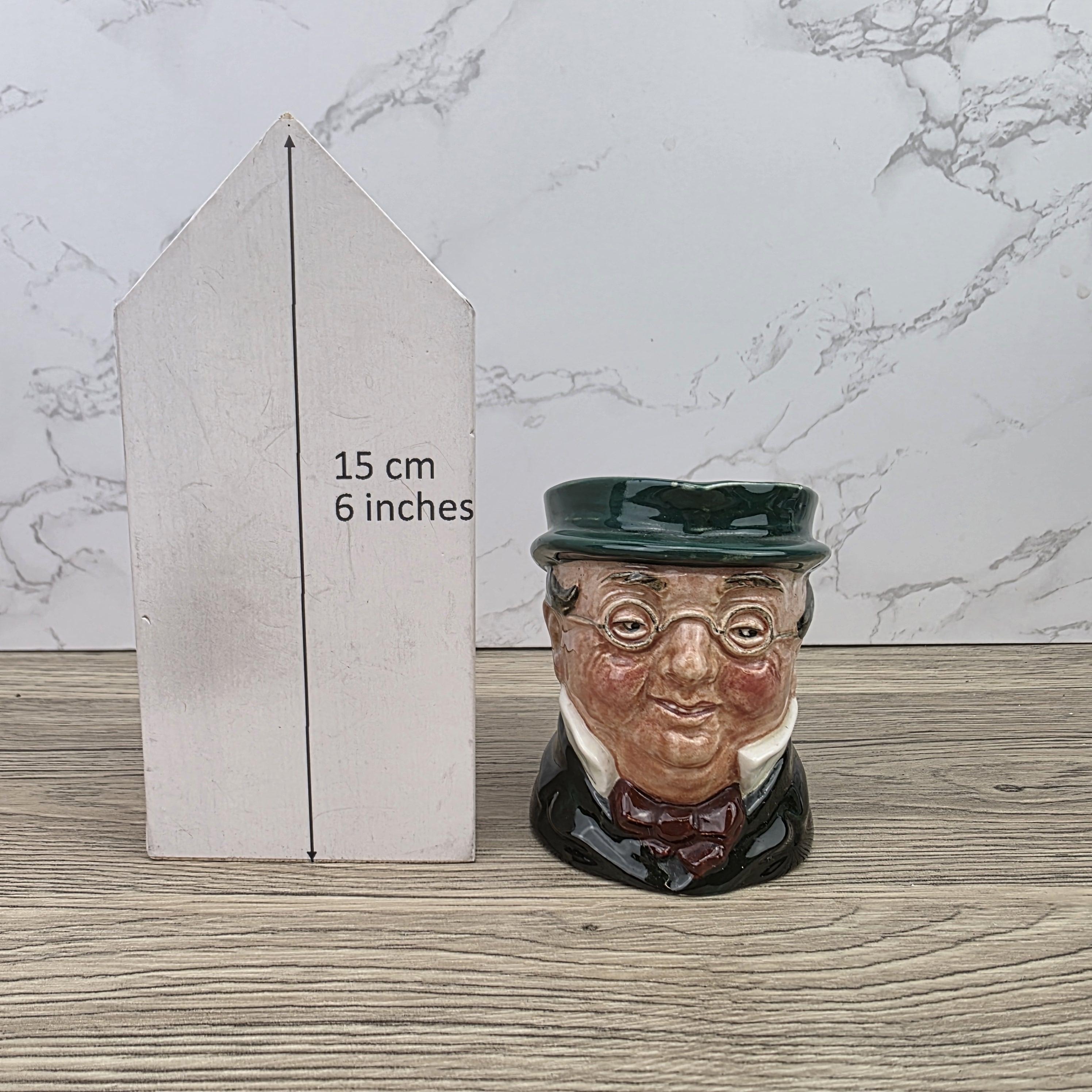 Vintage Royal Doulton Toby Character Jug 1939 English Pottery Mug Green Hat Gentleman Face