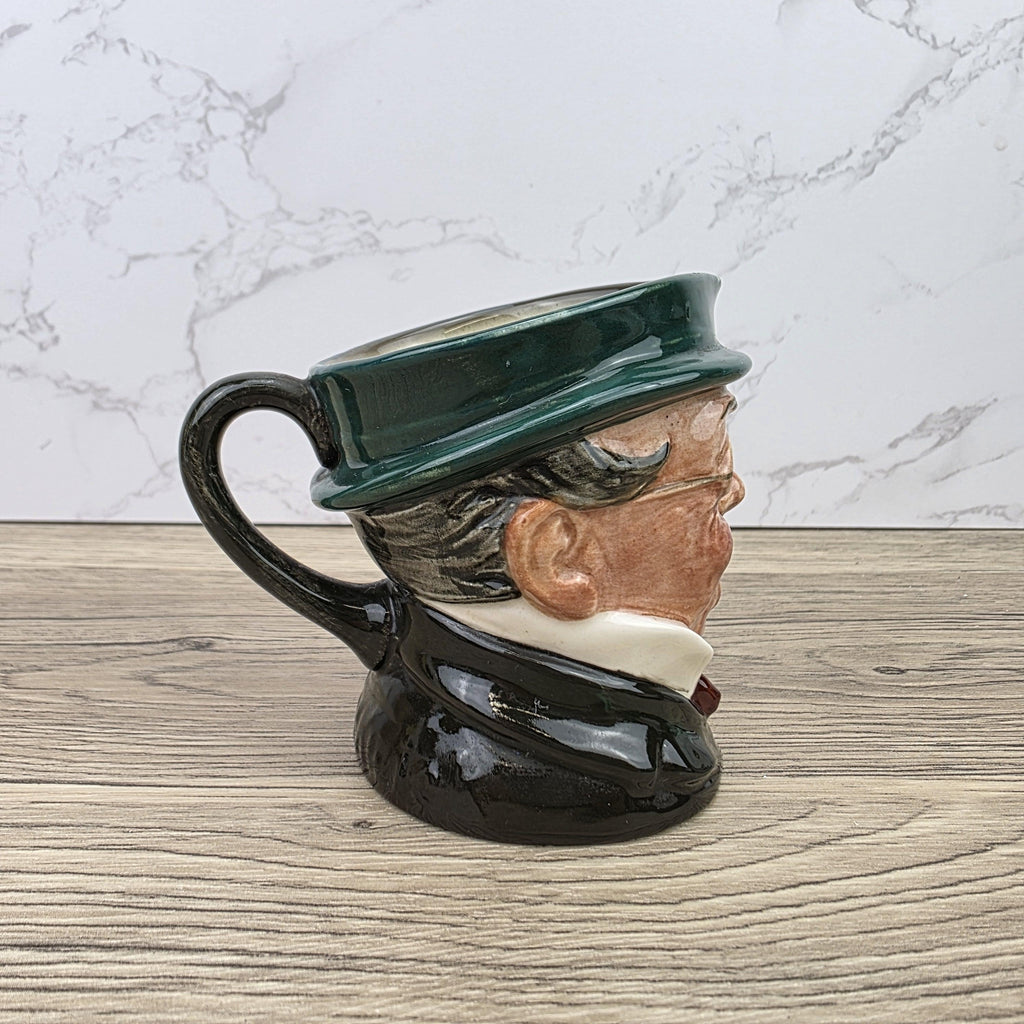 Vintage Royal Doulton Toby Character Jug 1939 English Pottery Mug Green Hat Gentleman Face