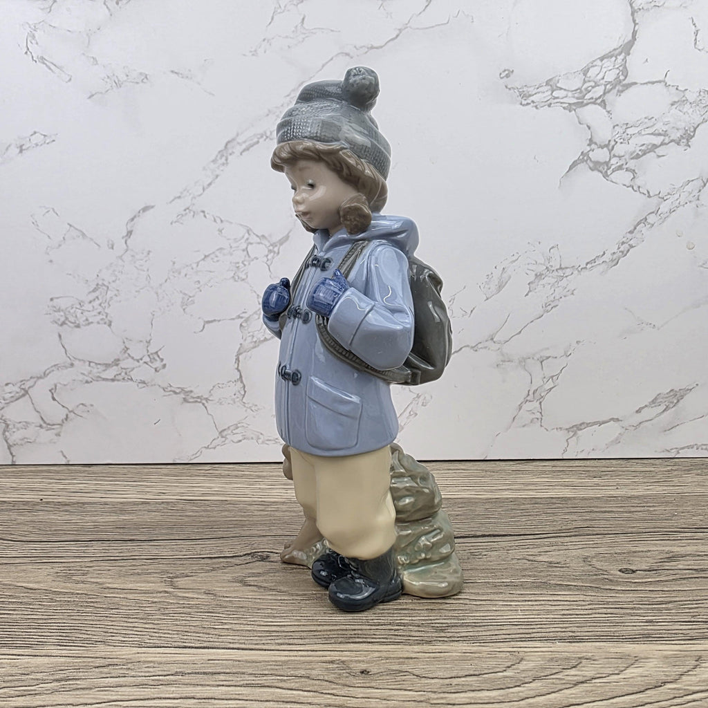 NAO Porcelain Child Figurine with Dog | Handmade Valencia Spain | Late 20th Century Collectible Sculpture