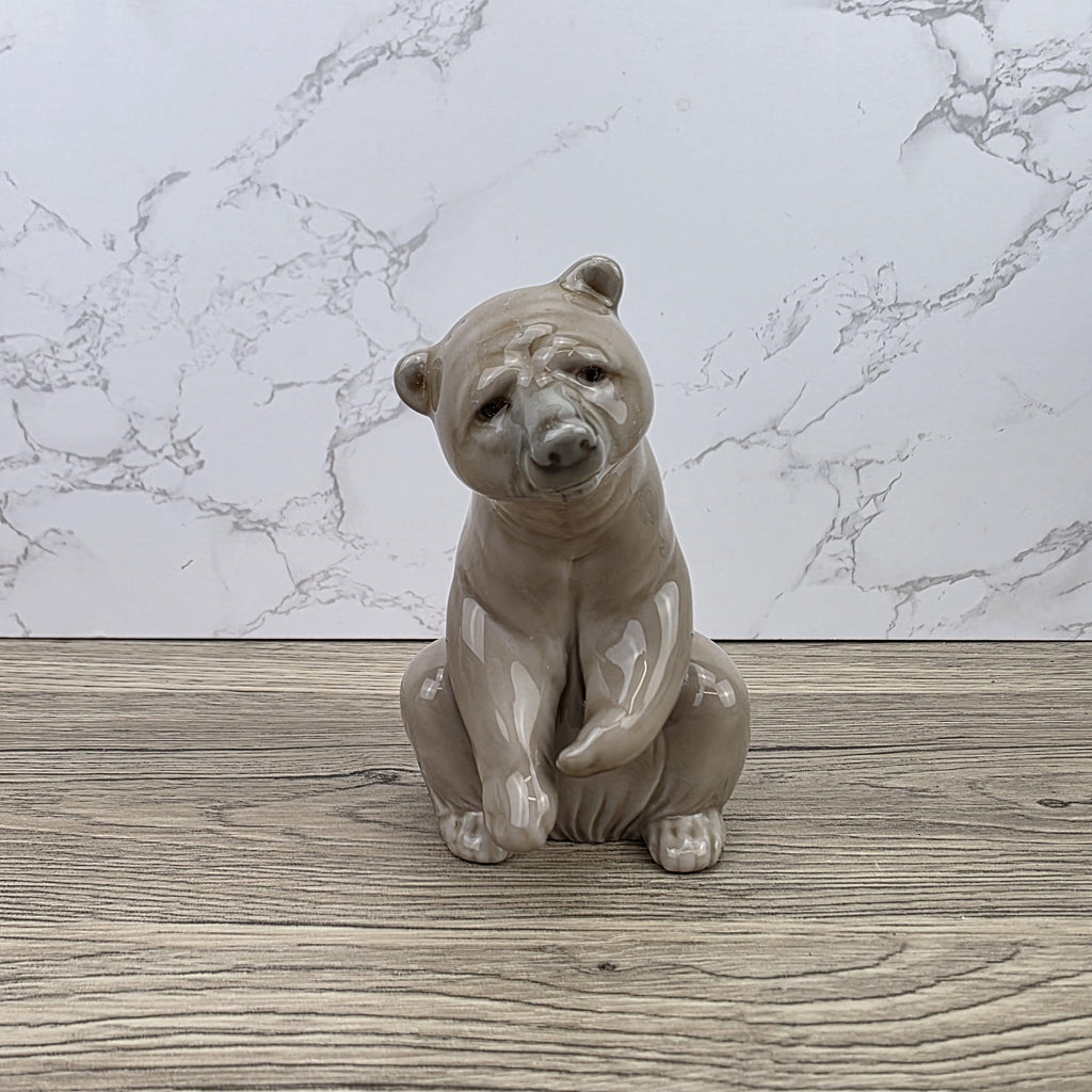 Lladro Polar Bear Porcelain Figurine A-161 | Hand Made in Spain | Vintage Wildlife Decor 1970s