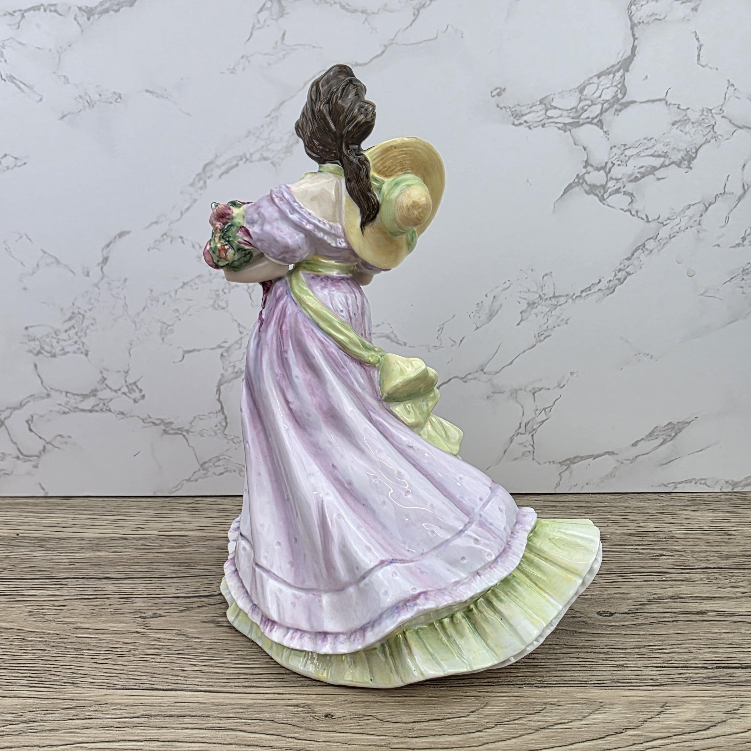 Porcelain Lady Figurine Royal Doulton Summertime HN3478 | Hand Decorated England | 1993 Collectible