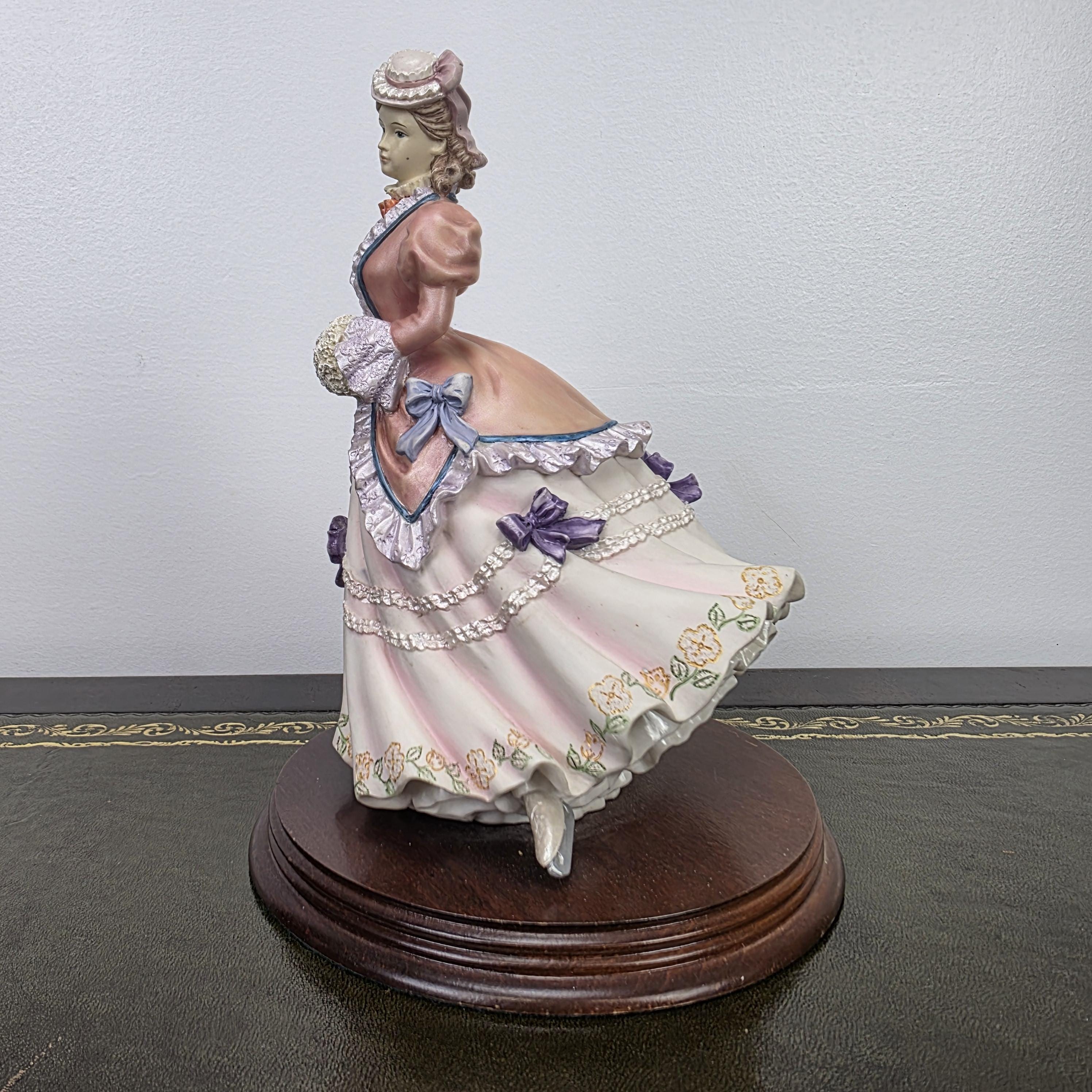 Victorian Lady Skater Figurine Leonardo 1996 Resin Sculpture | Collectible Display Piece Home Vintage Decor