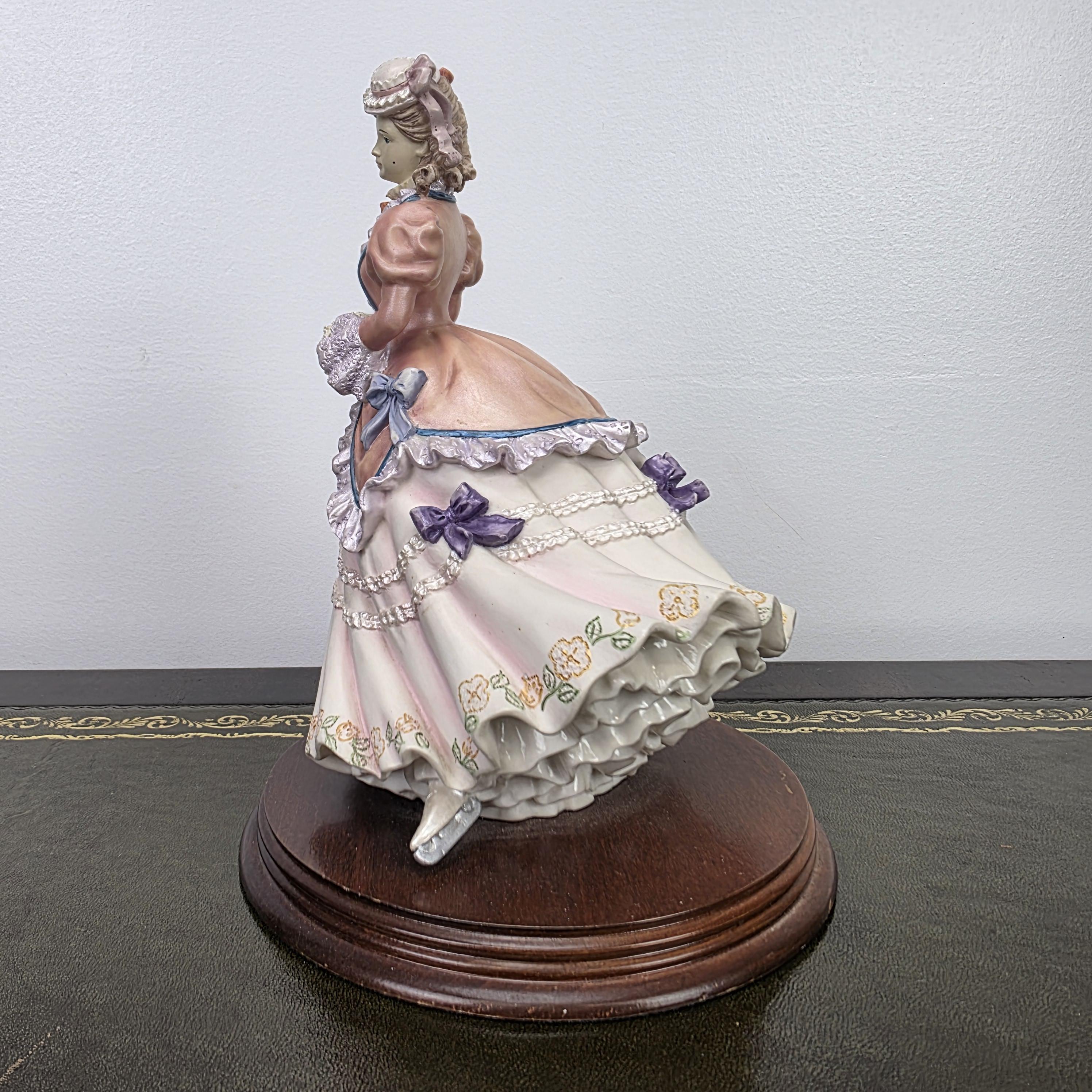 Victorian Lady Skater Figurine Leonardo 1996 Resin Sculpture | Collectible Display Piece Home Vintage Decor