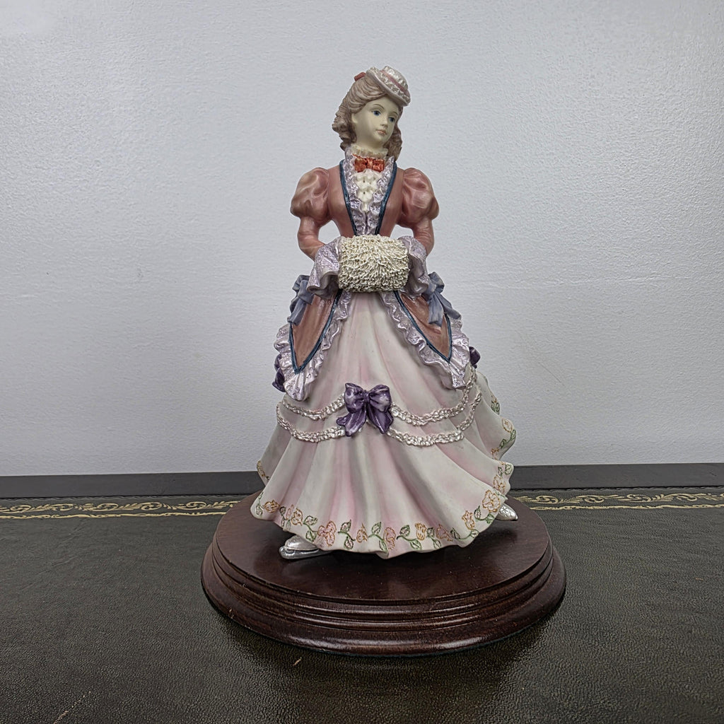 Victorian Lady Skater Figurine Leonardo 1996 Resin Sculpture | Collectible Display Piece Home Vintage Decor