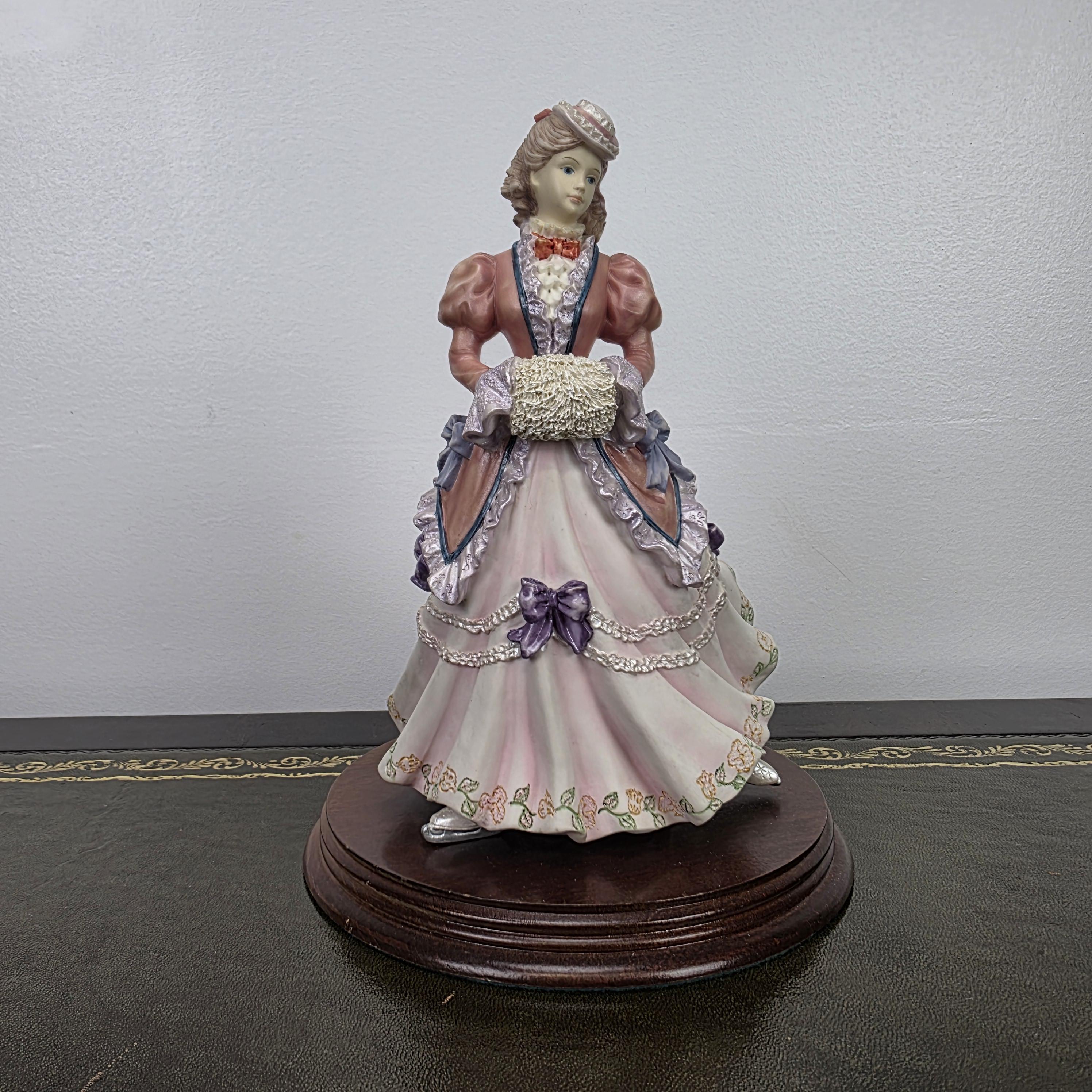 Victorian Lady Skater Figurine Leonardo 1996 Resin Sculpture | Collectible Display Piece Home Vintage Decor