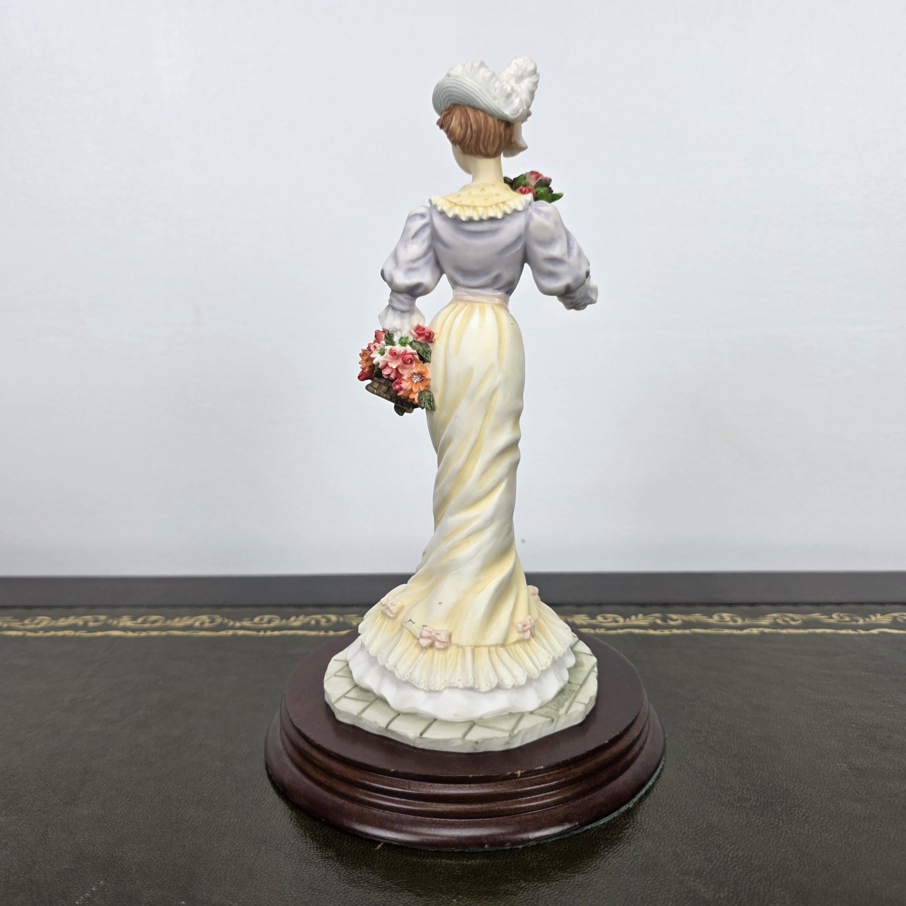 Victorian Lady Resin Figurine Leonardo Spring Bouquet 1994 | Collectible Display Sculpture Home Decor Piece