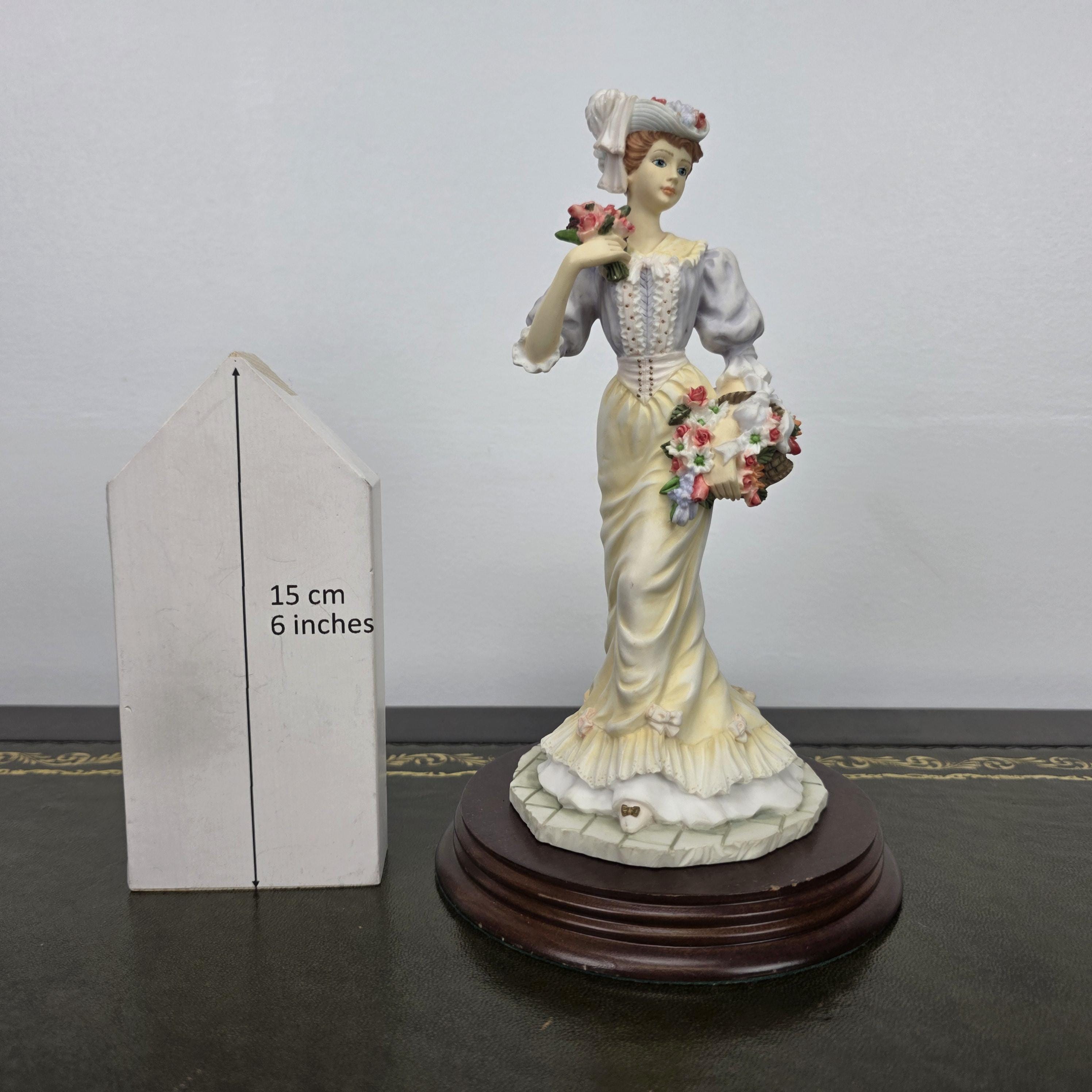Victorian Lady Resin Figurine Leonardo Spring Bouquet 1994 | Collectible Display Sculpture Home Decor Piece