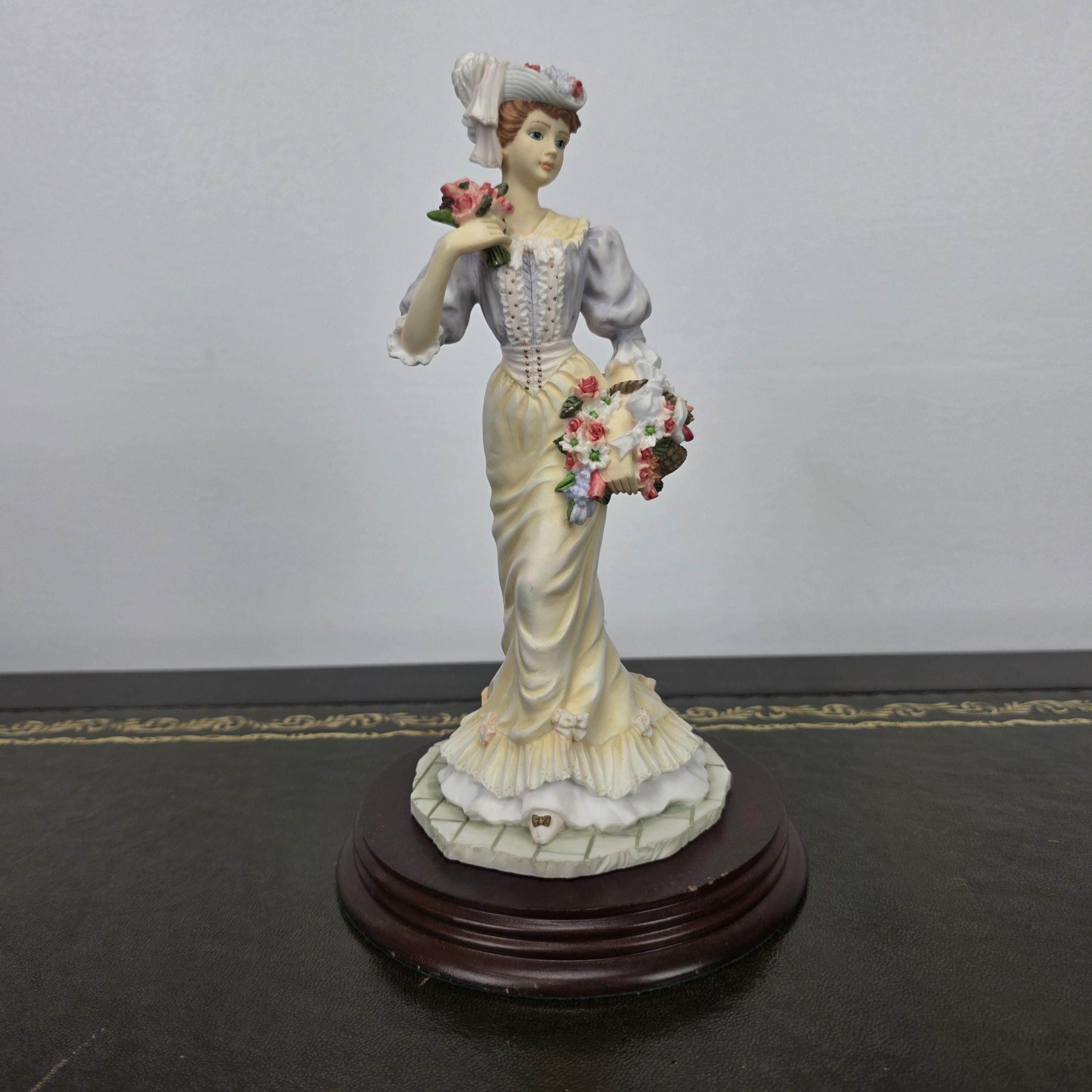 Victorian Lady Resin Figurine Leonardo Spring Bouquet 1994 | Collectible Display Sculpture Home Decor Piece