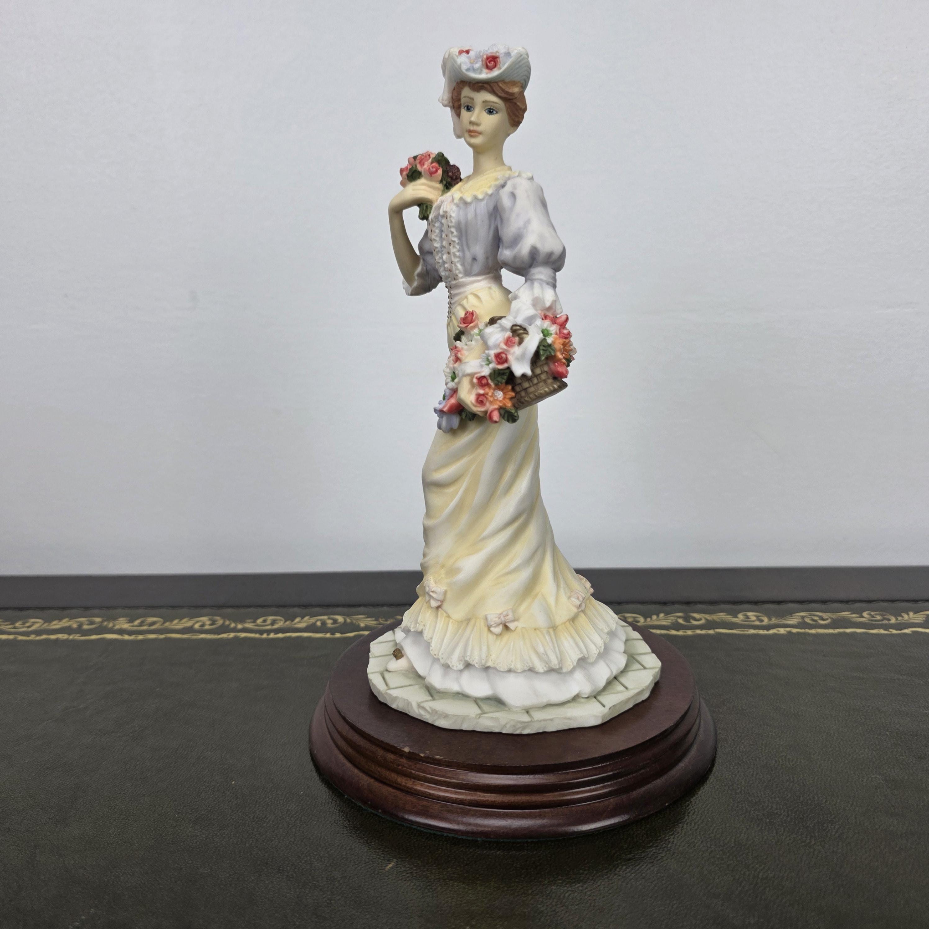 Victorian Lady Resin Figurine Leonardo Spring Bouquet 1994 | Collectible Display Sculpture Home Decor Piece