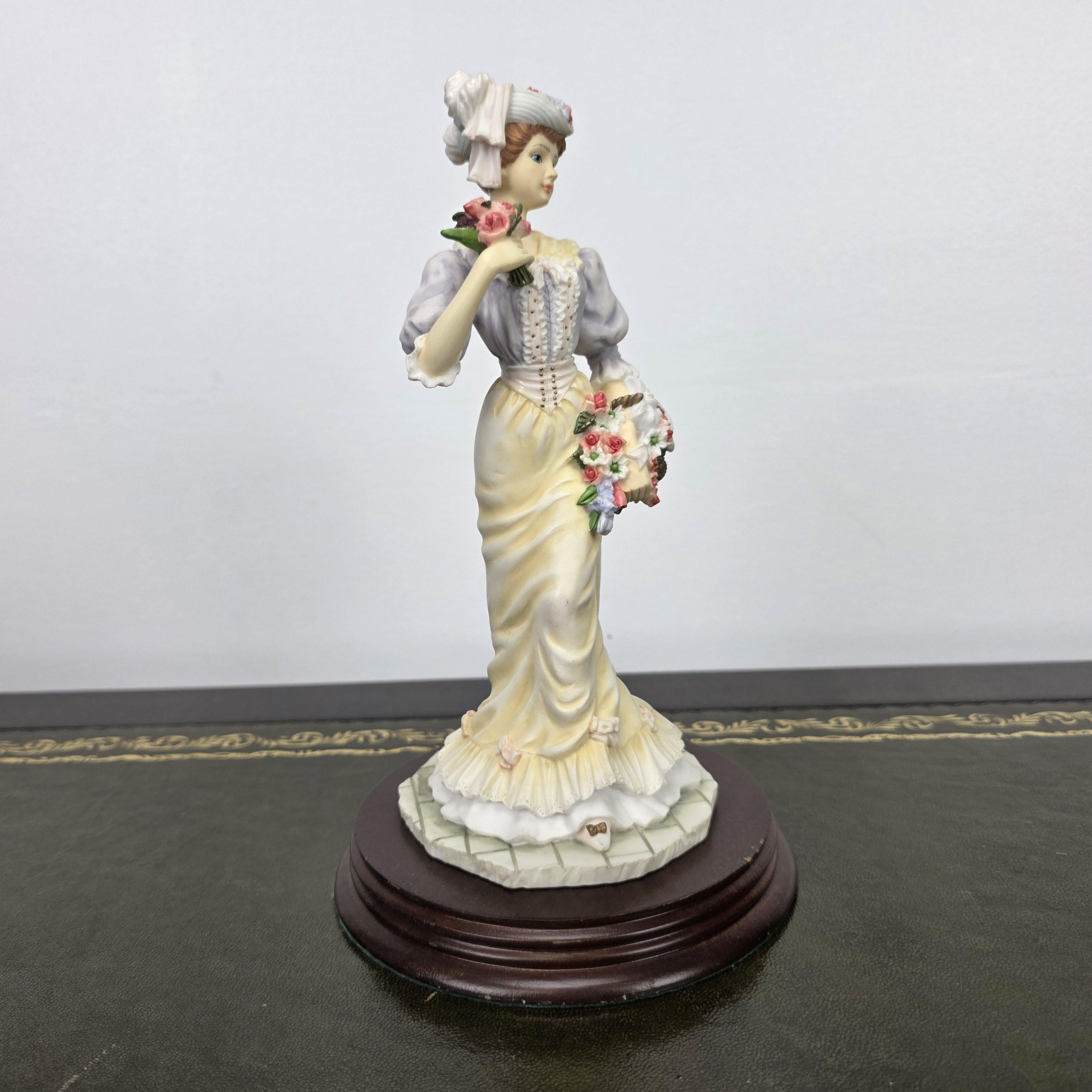 Victorian Lady Resin Figurine Leonardo Spring Bouquet 1994 | Collectible Display Sculpture Home Decor Piece