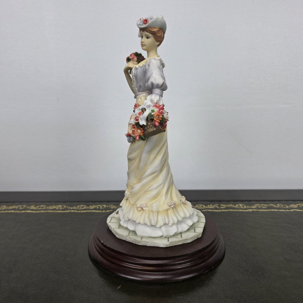 Victorian Lady Resin Figurine Leonardo Spring Bouquet 1994 | Collectible Display Sculpture Home Decor Piece