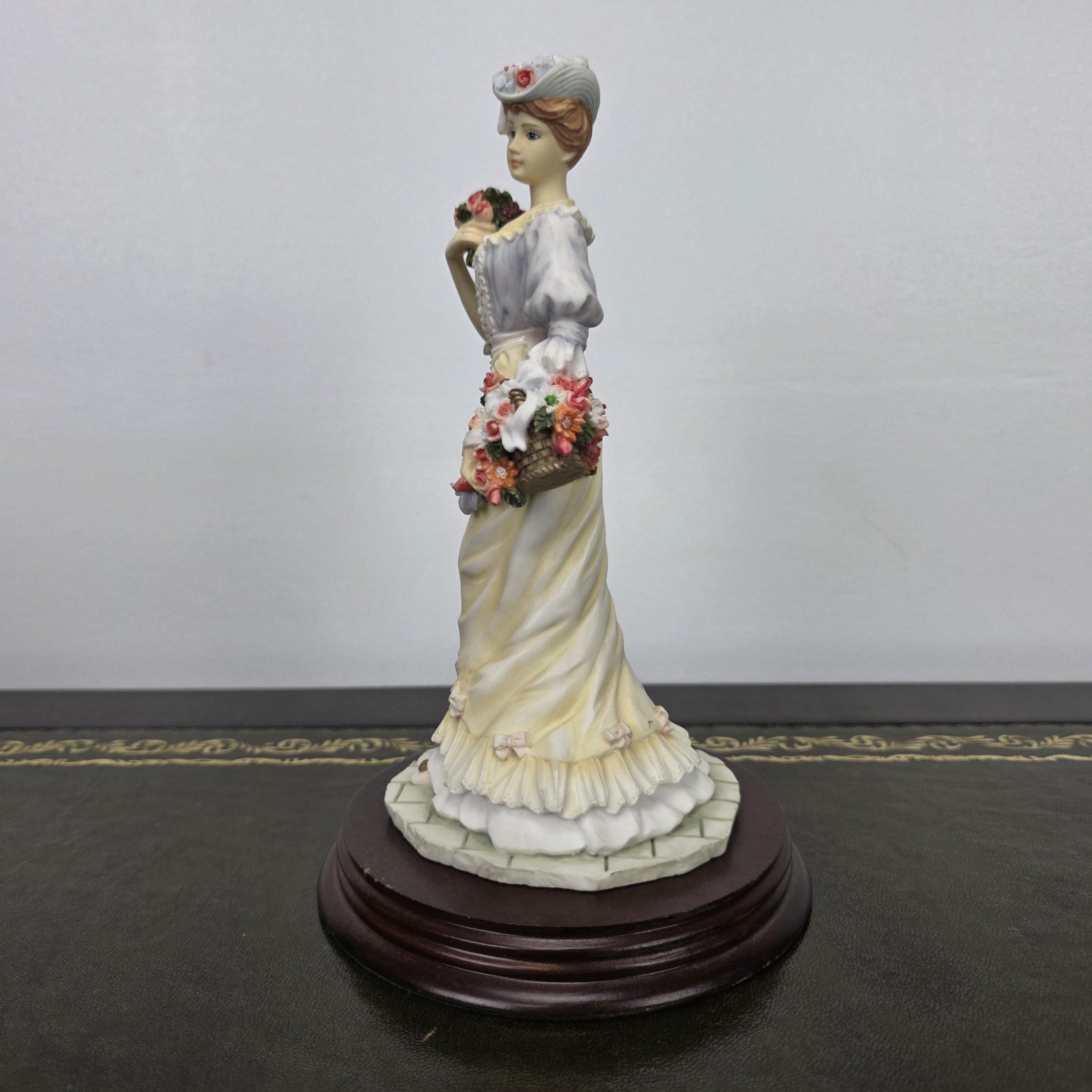 Victorian Lady Resin Figurine Leonardo Spring Bouquet 1994 | Collectible Display Sculpture Home Decor Piece