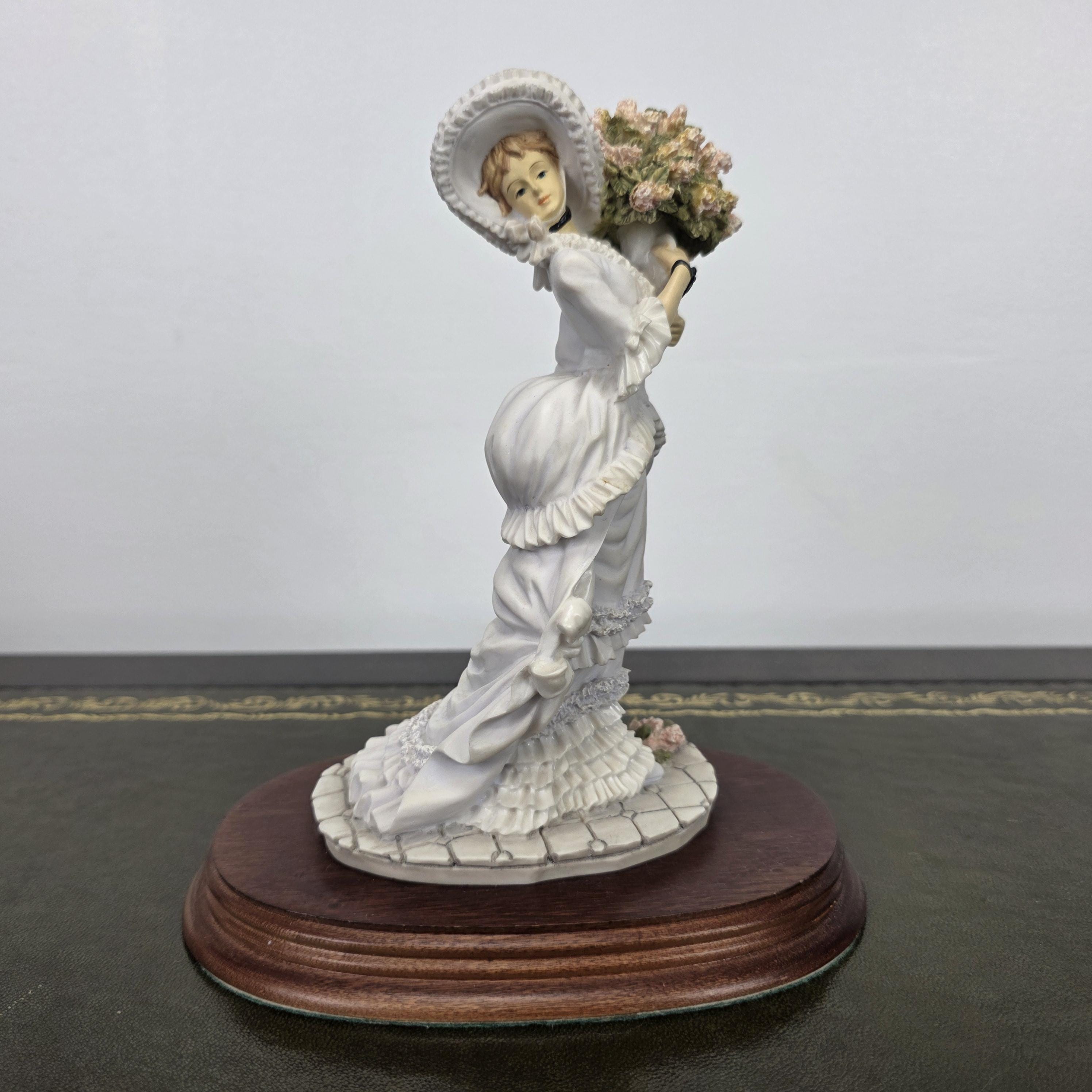 The Leonardo Collection Charlotte Resin Figurine 1991 | Vintage Floral Lady Statue | Collectible Display Piece