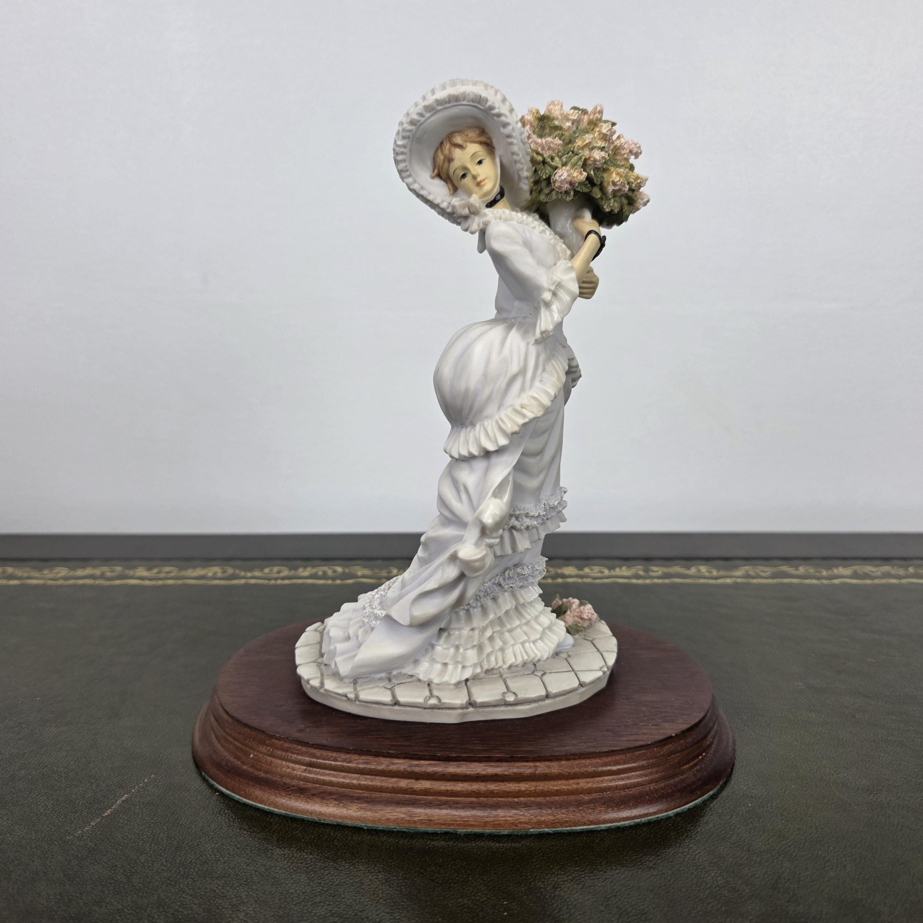 The Leonardo Collection Charlotte Resin Figurine 1991 | Vintage Floral Lady Statue | Collectible Display Piece