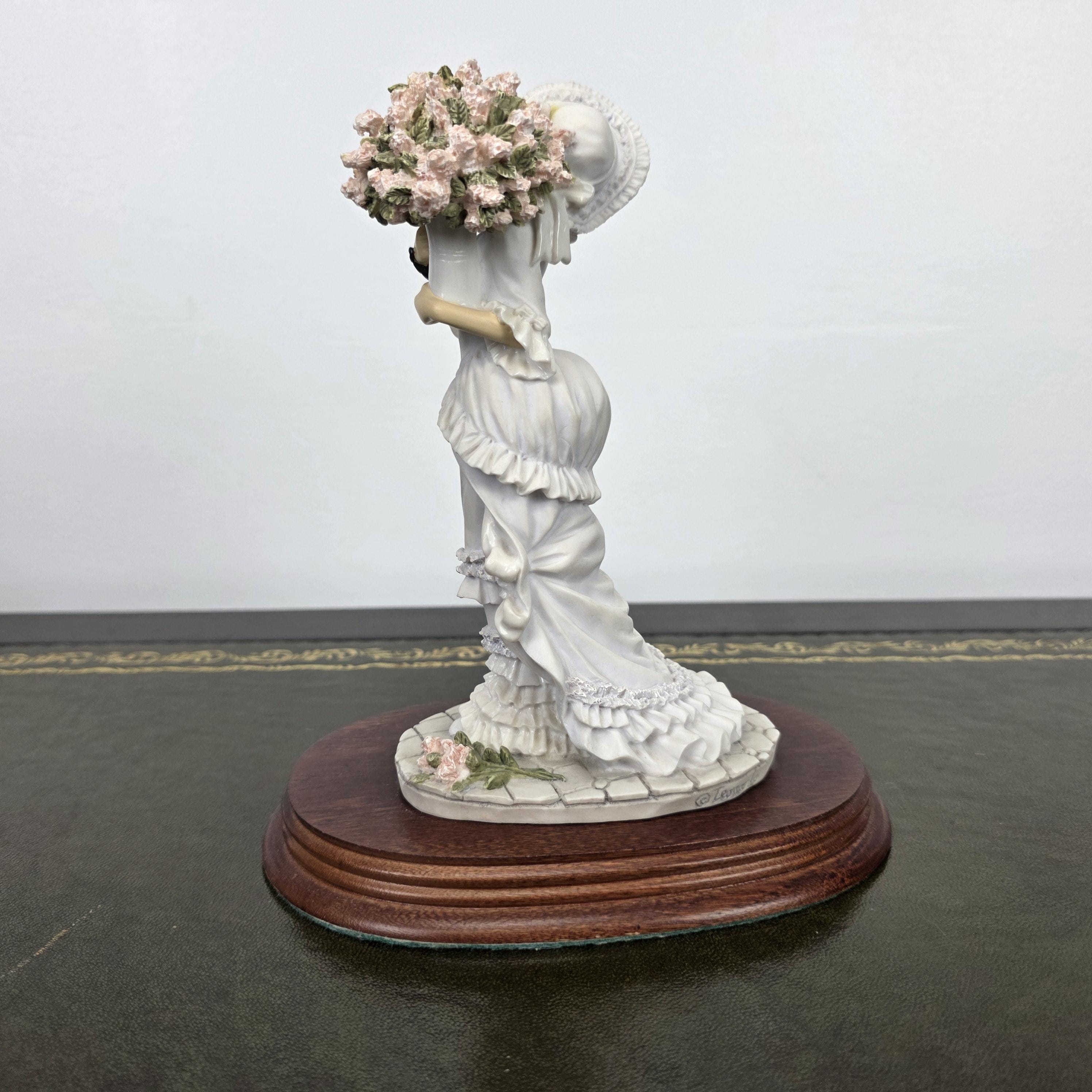 The Leonardo Collection Charlotte Resin Figurine 1991 | Vintage Floral Lady Statue | Collectible Display Piece