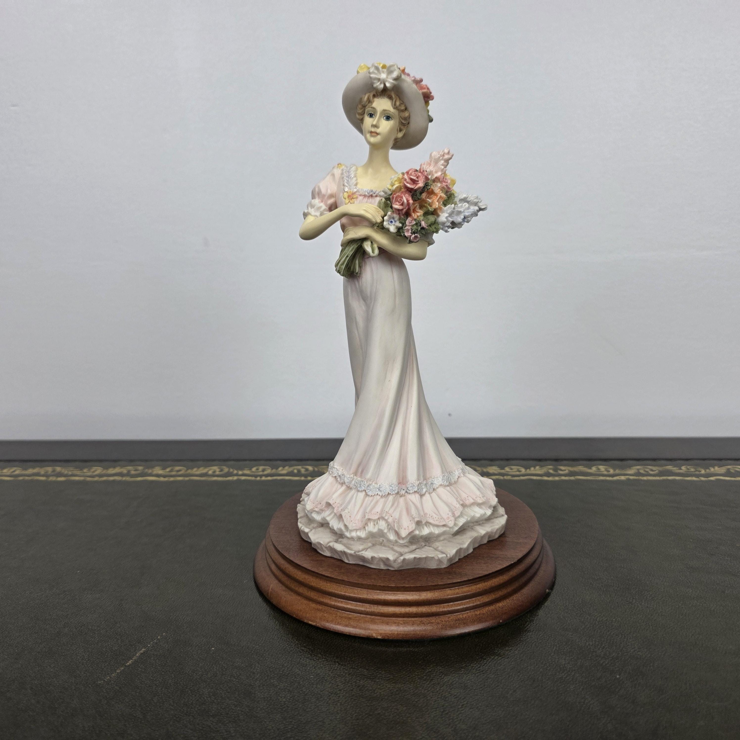 The Leonardo Collection Summer Bouquet Resin Figurine 1994 | Vintage Floral Lady Statue | Collectible Display Piece