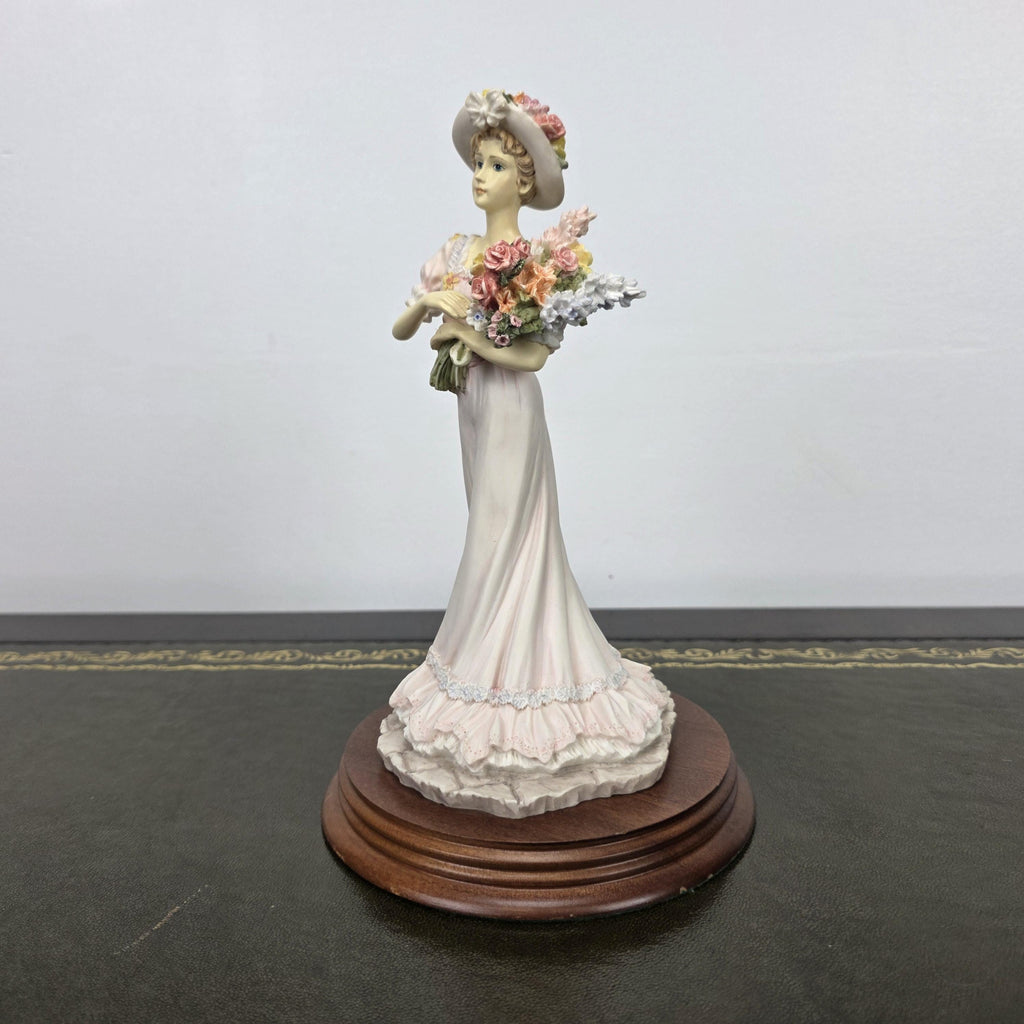 The Leonardo Collection Summer Bouquet Resin Figurine 1994 | Vintage Floral Lady Statue | Collectible Display Piece