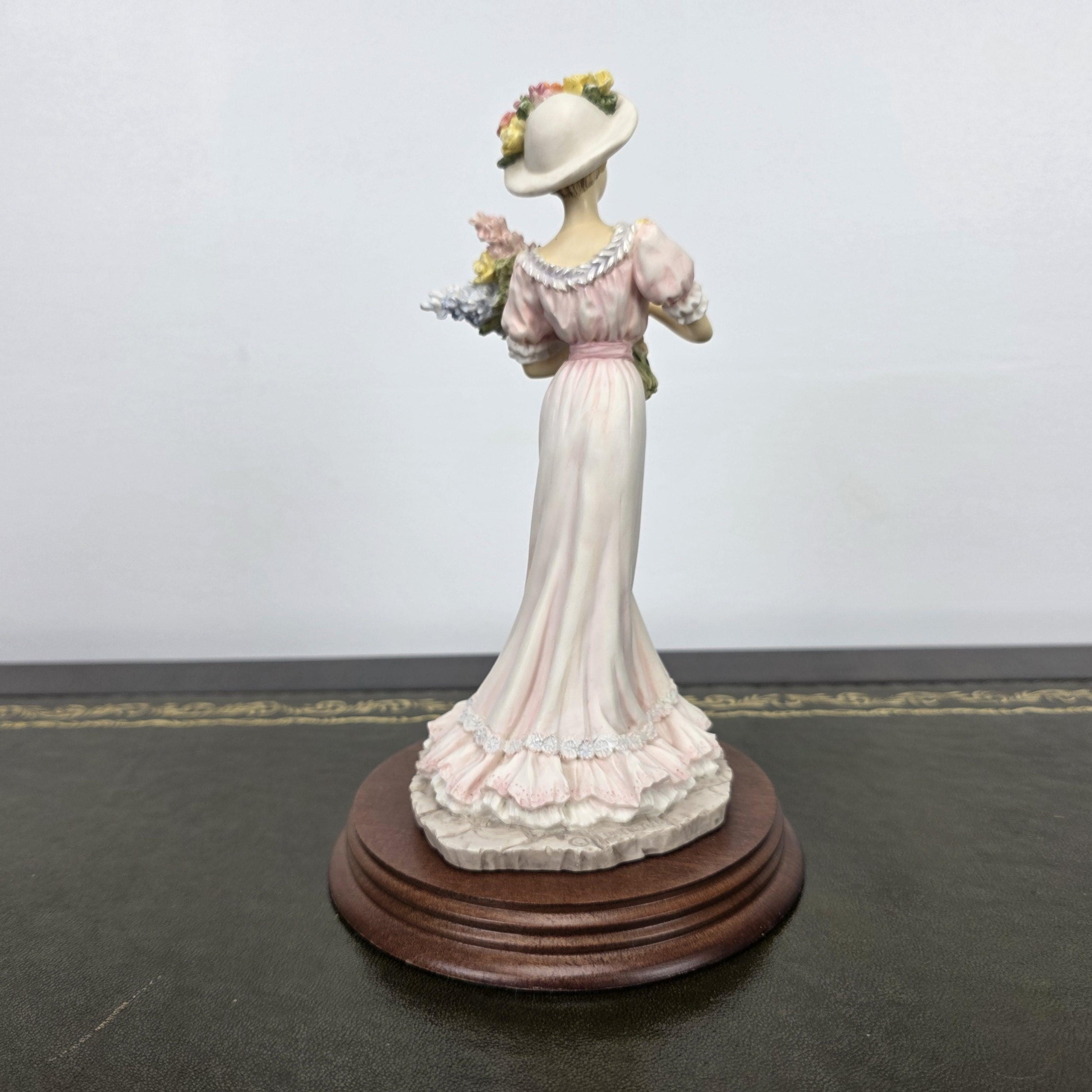 The Leonardo Collection Summer Bouquet Resin Figurine 1994 | Vintage Floral Lady Statue | Collectible Display Piece