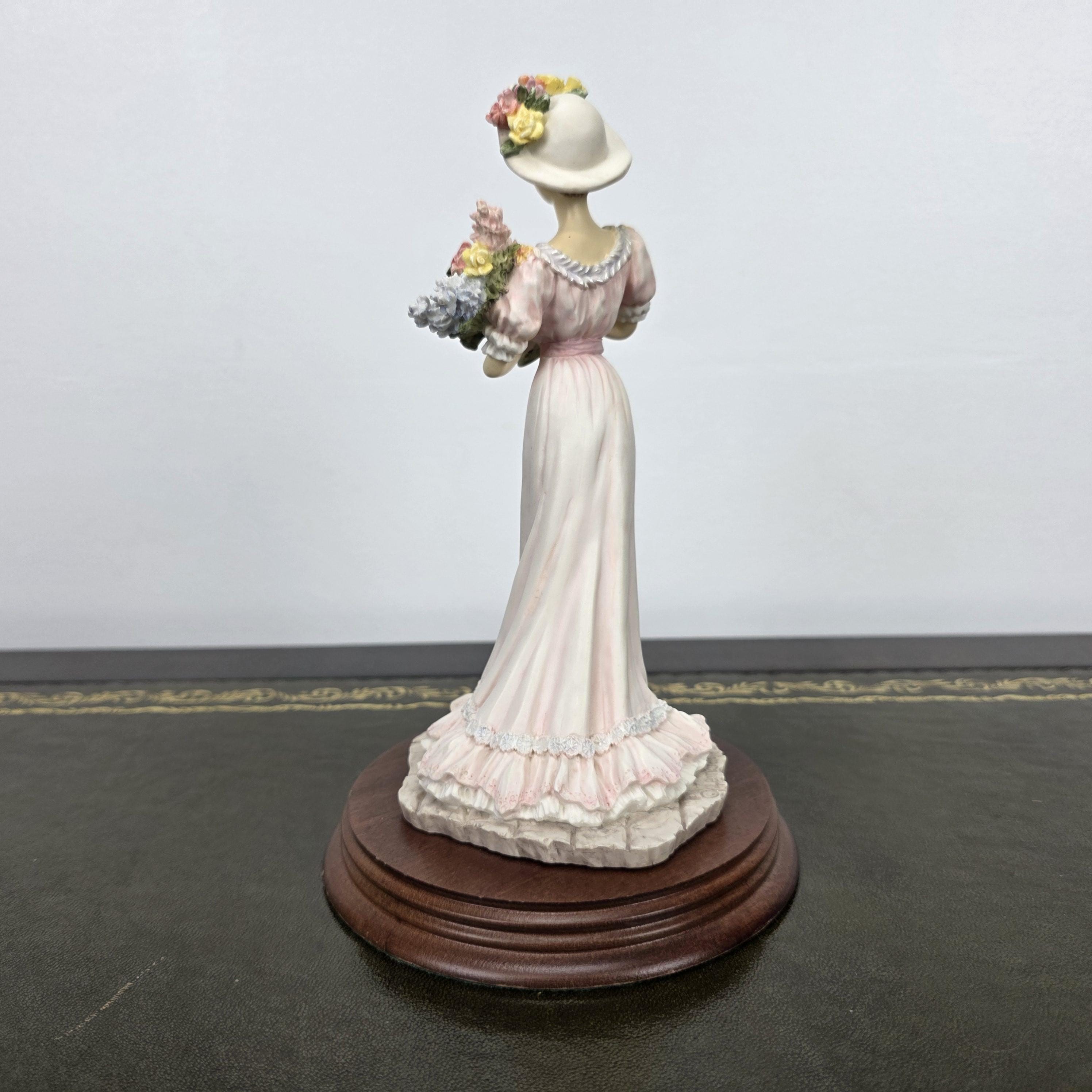 The Leonardo Collection Summer Bouquet Resin Figurine 1994 | Vintage Floral Lady Statue | Collectible Display Piece