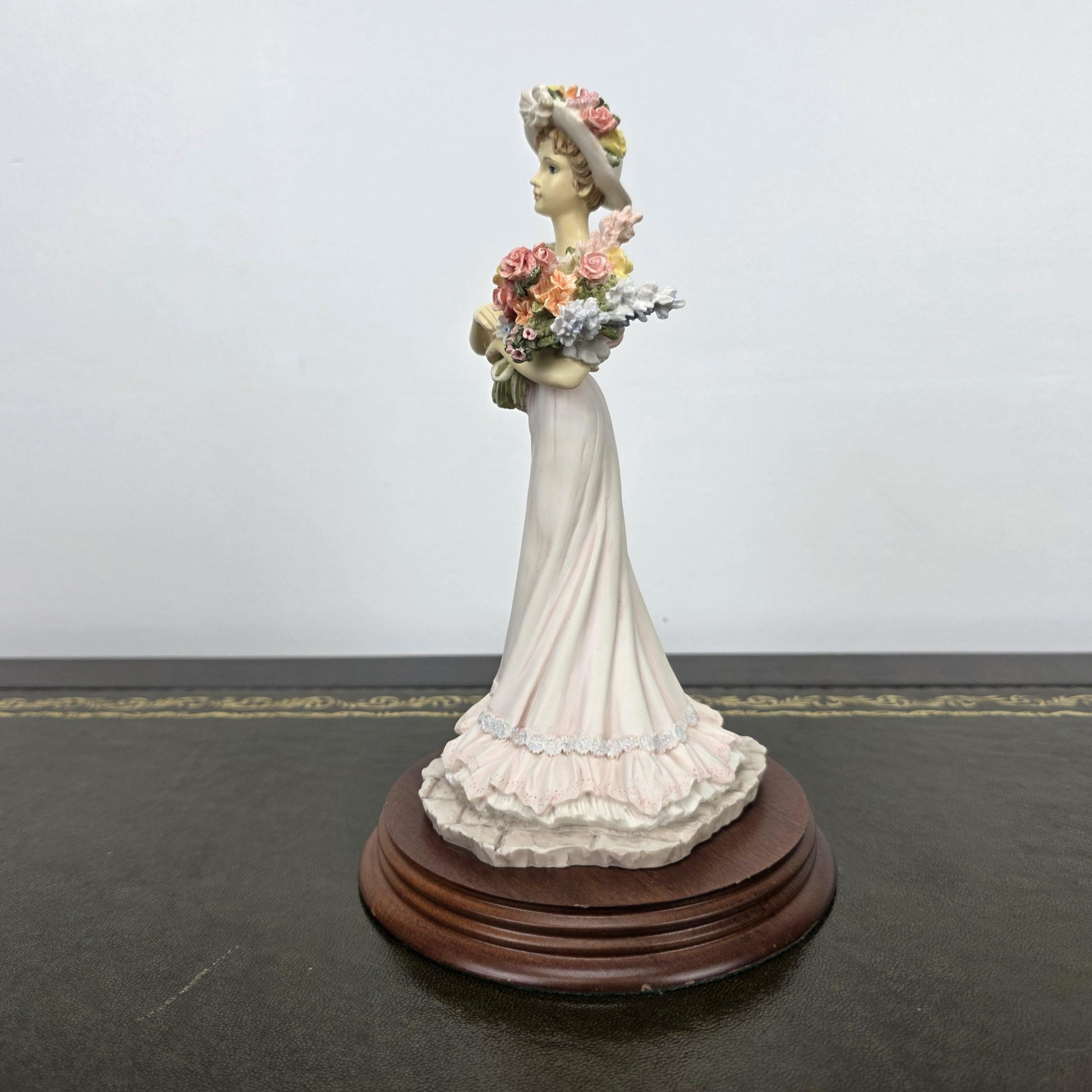 The Leonardo Collection Summer Bouquet Resin Figurine 1994 | Vintage Floral Lady Statue | Collectible Display Piece