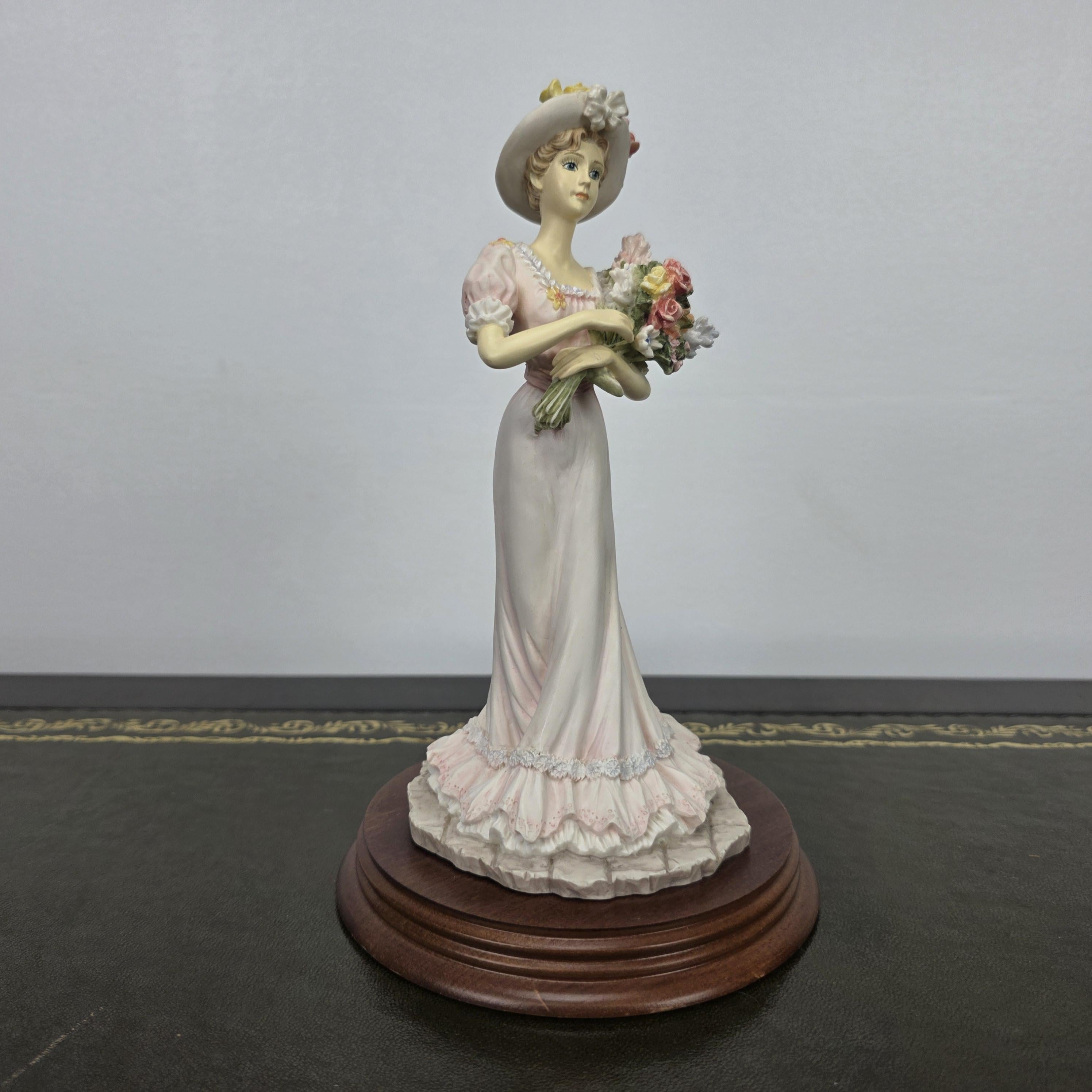 The Leonardo Collection Summer Bouquet Resin Figurine 1994 | Vintage Floral Lady Statue | Collectible Display Piece