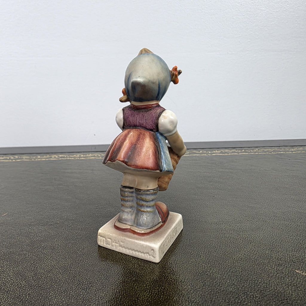 Vintage W Germany Porcelain Girl Figurine with Basket | Hummel Goebel Collectible Shelf Display Statue