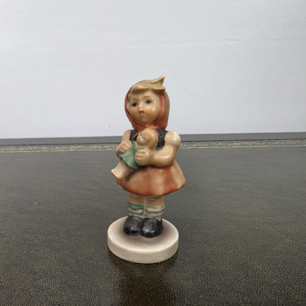 Vintage Hummel Goebel Girl Figurine Holding Doll | 1967 W Germany Porcelain Collectible Display Statue