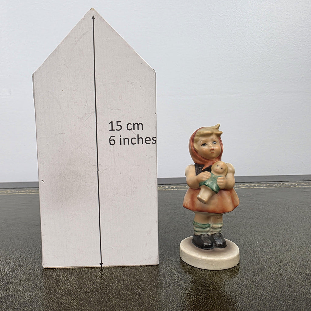 Vintage Hummel Goebel Girl Figurine Holding Doll | 1967 W Germany Porcelain Collectible Display Statue