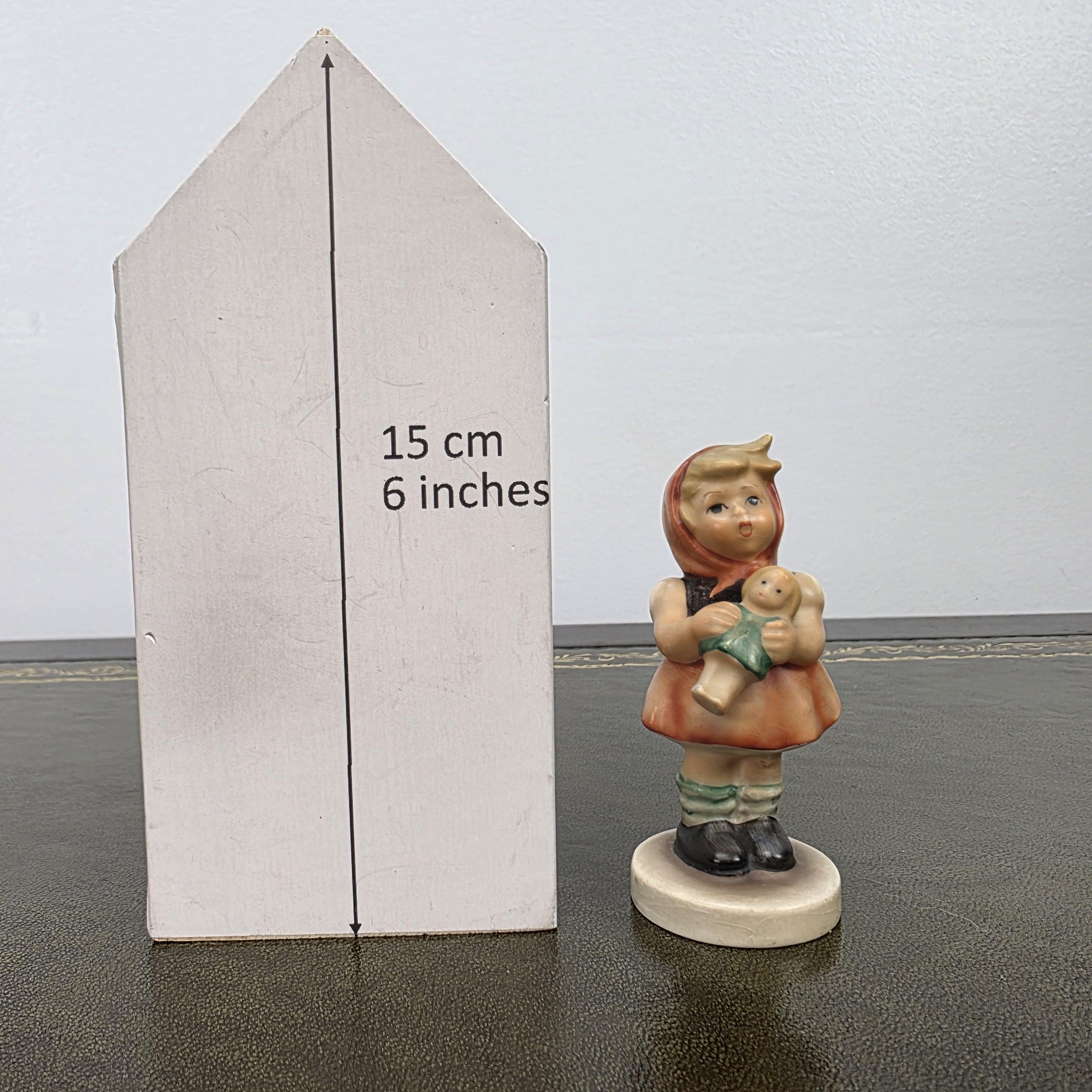 Vintage Hummel Goebel Girl Figurine Holding Doll | 1967 W Germany Porcelain Collectible Display Statue