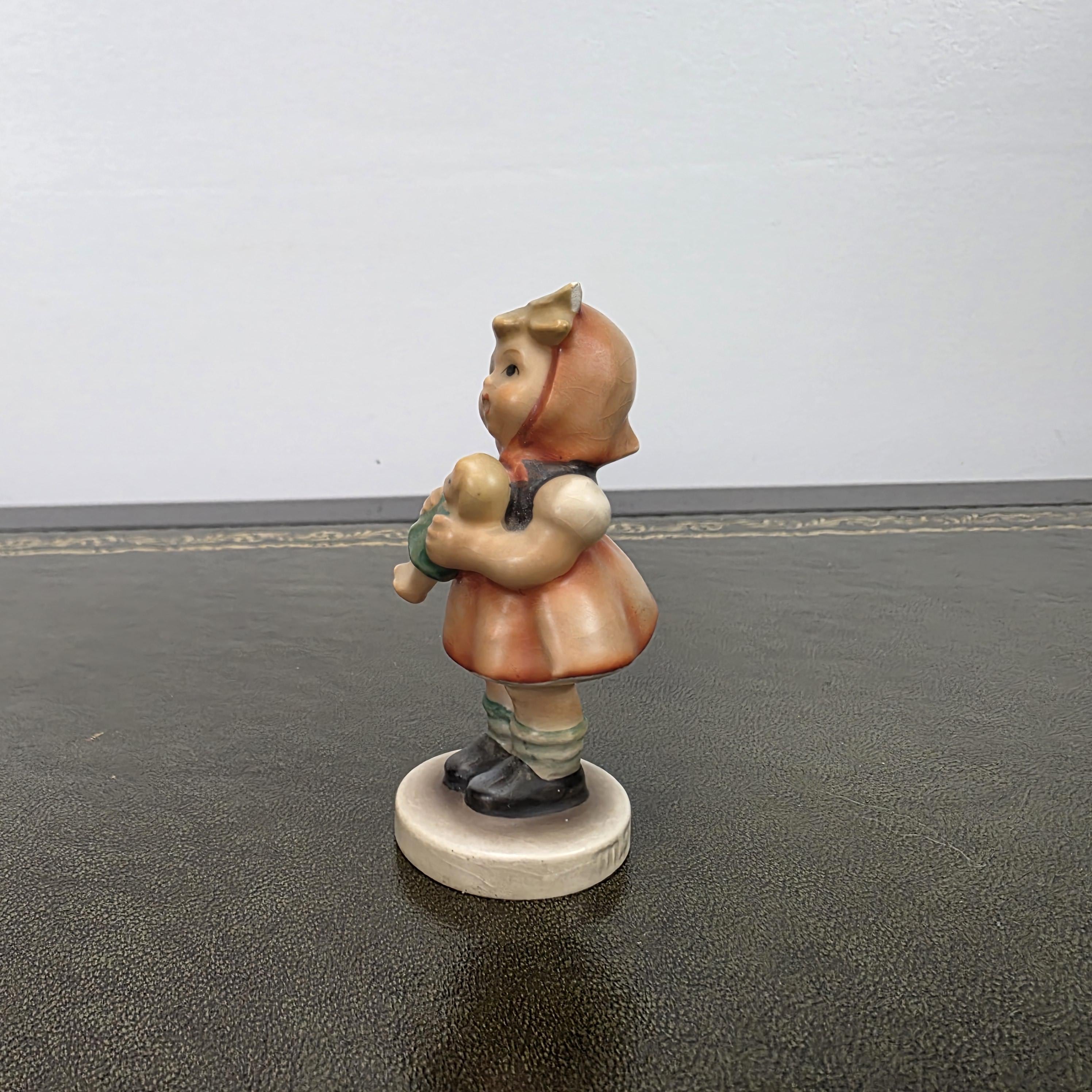 Vintage Hummel Goebel Girl Figurine Holding Doll | 1967 W Germany Porcelain Collectible Display Statue