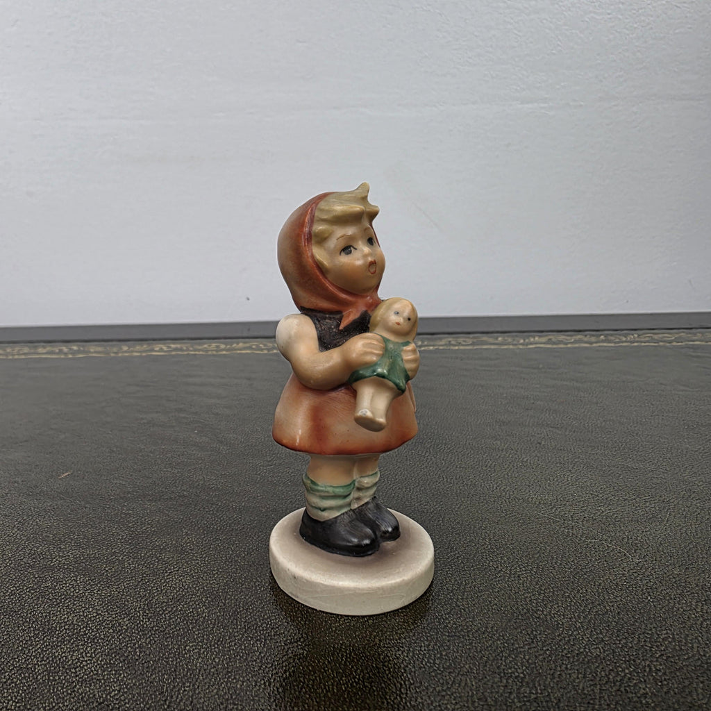 Vintage Hummel Goebel Girl Figurine Holding Doll | 1967 W Germany Porcelain Collectible Display Statue