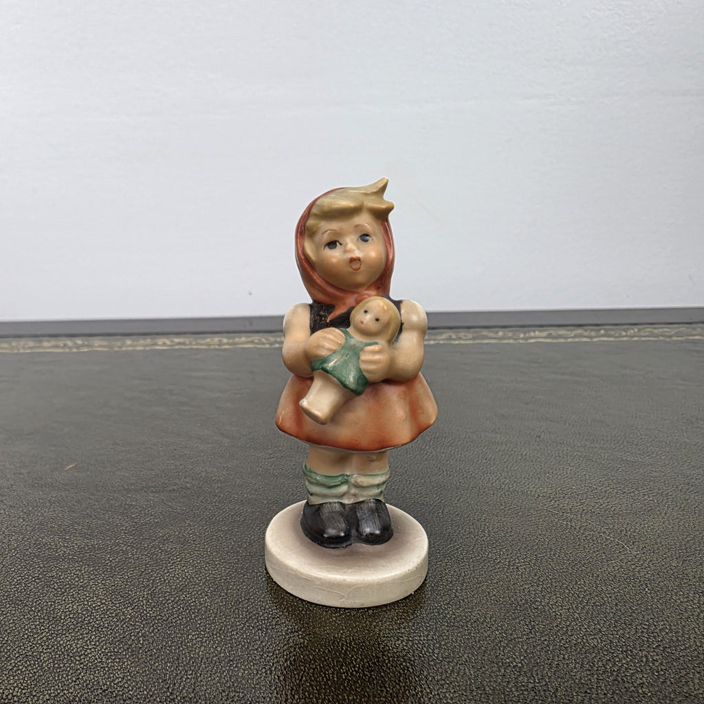Vintage Hummel Goebel Girl Figurine Holding Doll | 1967 W Germany Porcelain Collectible Display Statue