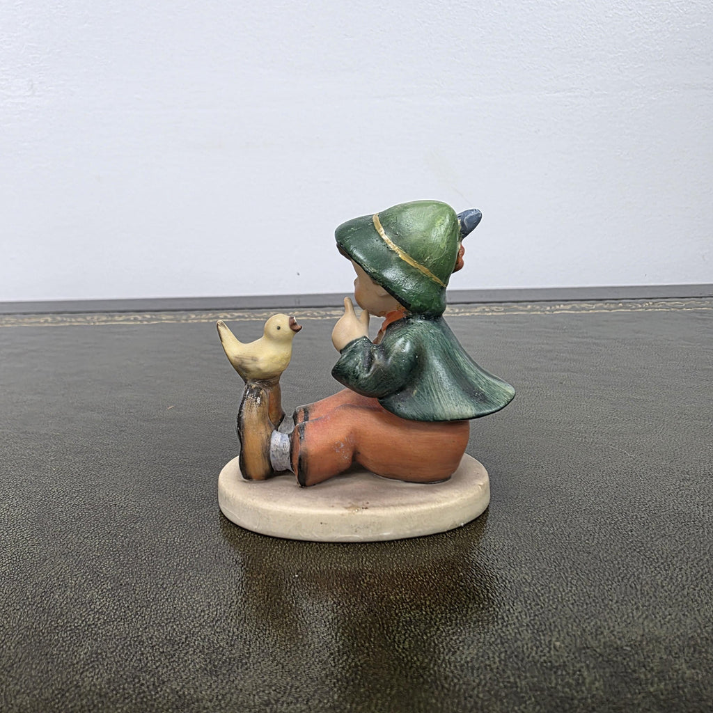 Vintage Hummel Goebel Boy Figurine with Singing Bird | W Germany Porcelain Collectible Display Statue