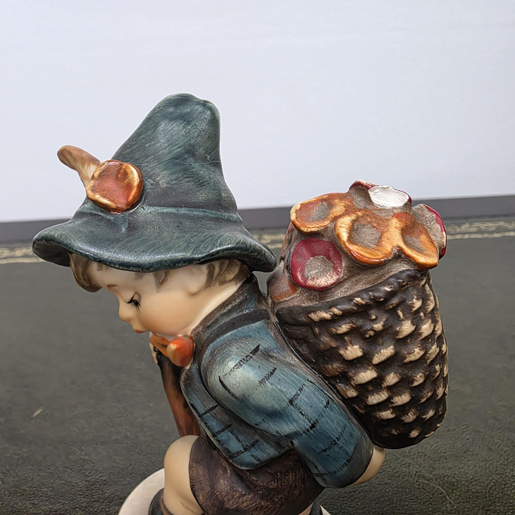 Vintage Goebel Hummel Boy Figurine with Basket Model 381 | 1971 Germany Porcelain Collectible Statue