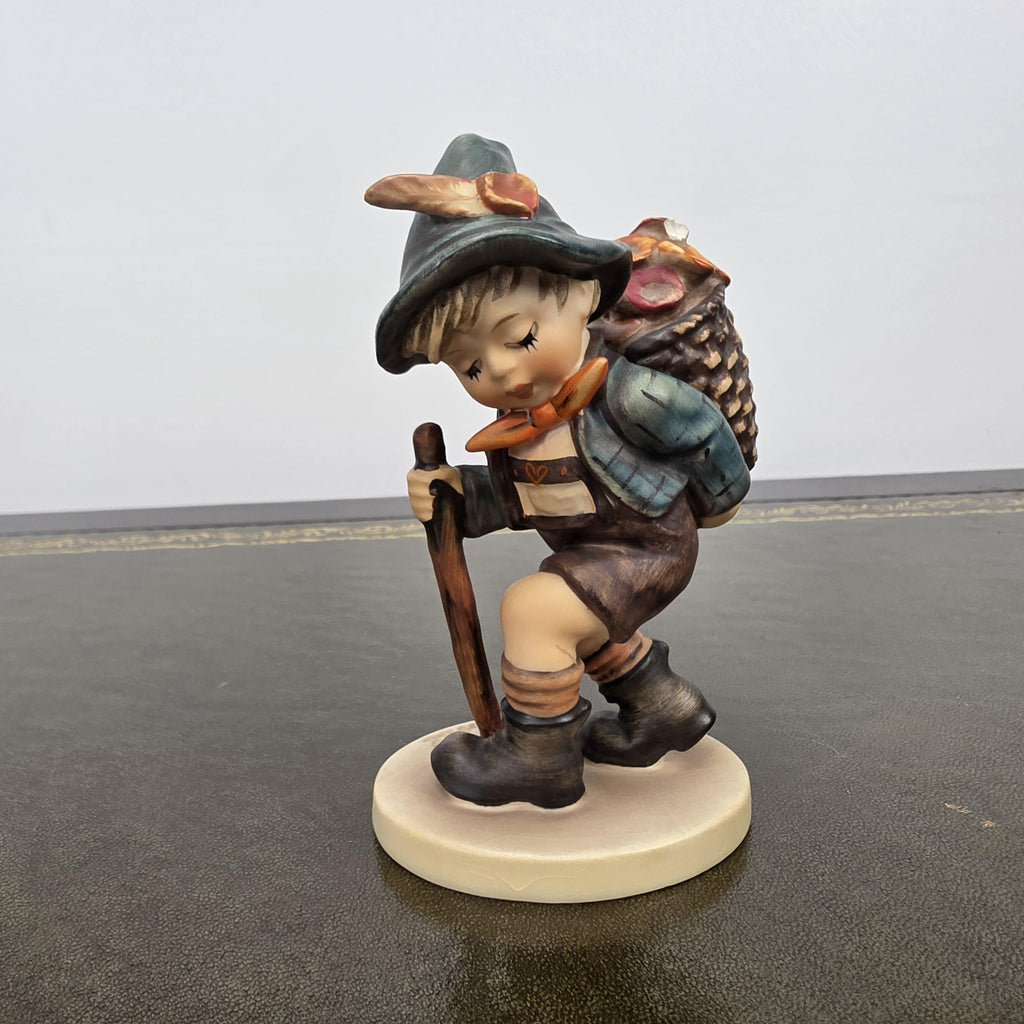 Vintage Goebel Hummel Boy Figurine with Basket Model 381 | 1971 Germany Porcelain Collectible Statue