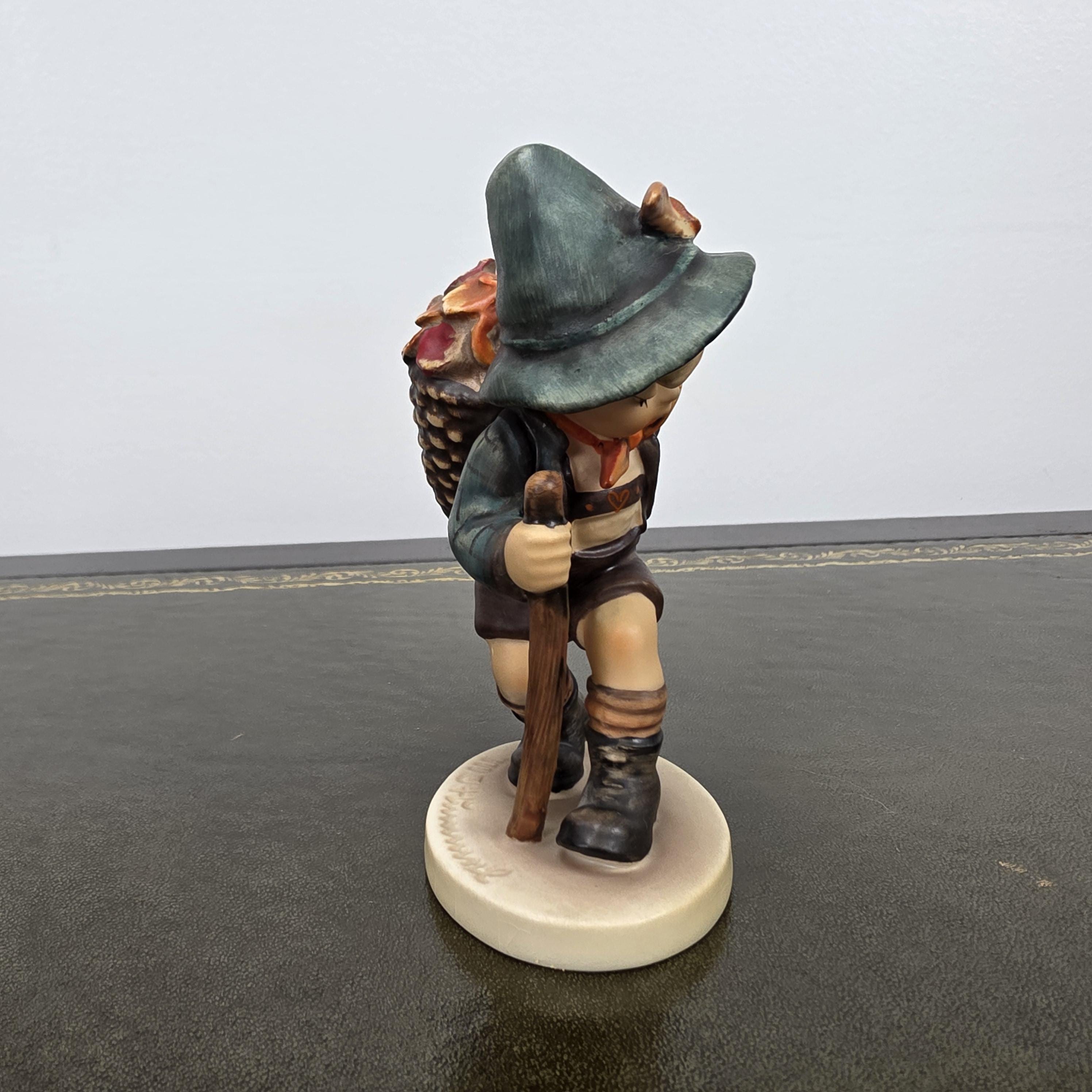 Vintage Goebel Hummel Boy Figurine with Basket Model 381 | 1971 Germany Porcelain Collectible Statue
