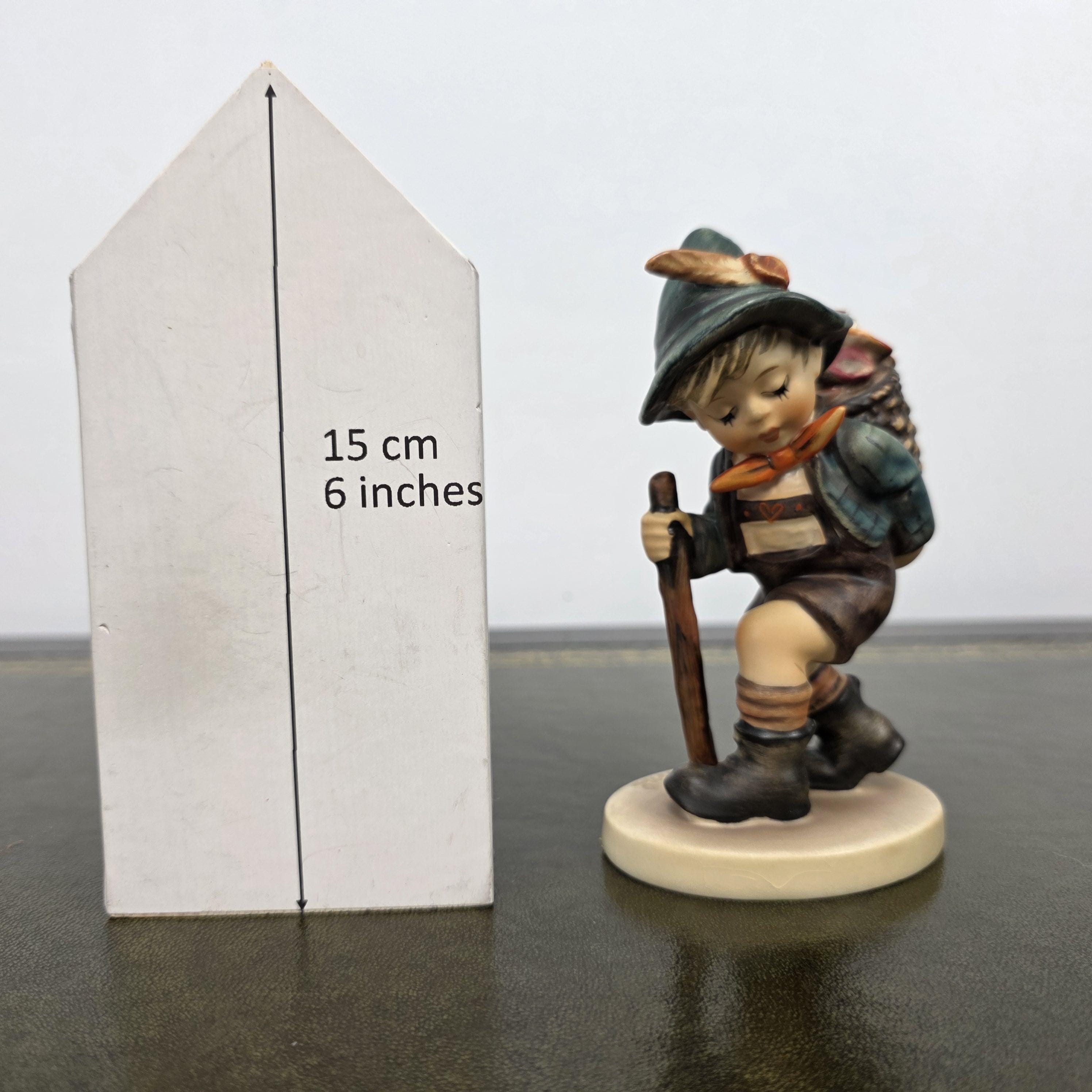 Vintage Goebel Hummel Boy Figurine with Basket Model 381 | 1971 Germany Porcelain Collectible Statue