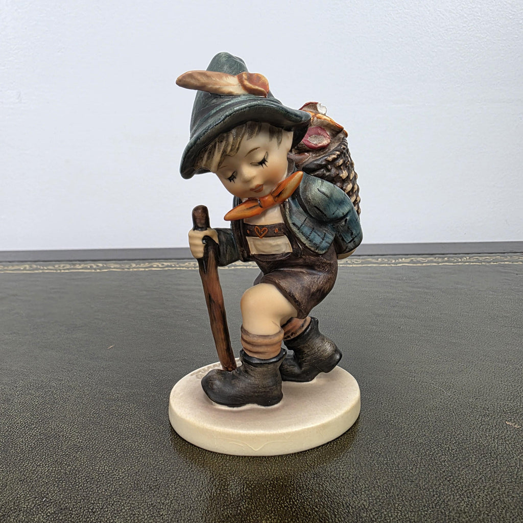 Vintage Goebel Hummel Boy Figurine with Basket Model 381 | 1971 Germany Porcelain Collectible Statue