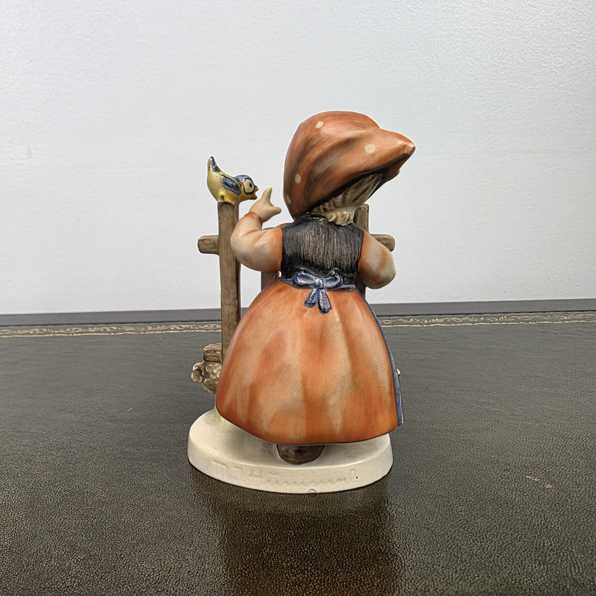 Vintage Goebel Hummel Porcelain Girl Figurine Talking to Bird | W Germany Collectible Display Statue