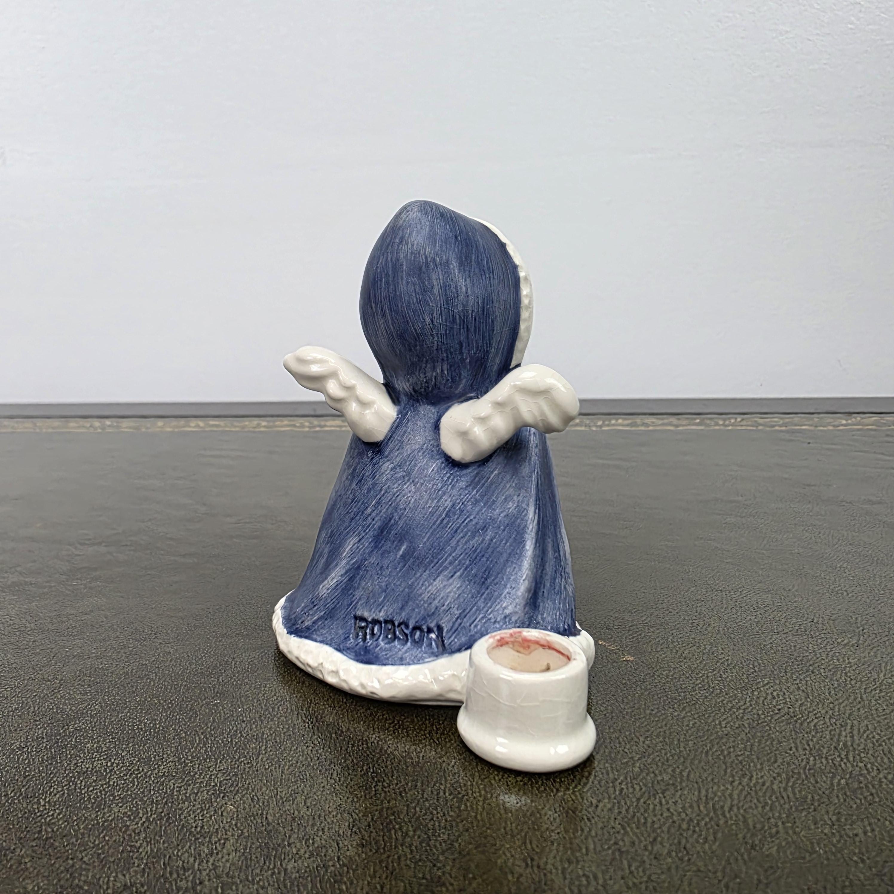Porcelain Angel Girl Figurine Holding Lantern | Goebel Hummel Germany Marked Robson 42412-09 Vintage Collectible