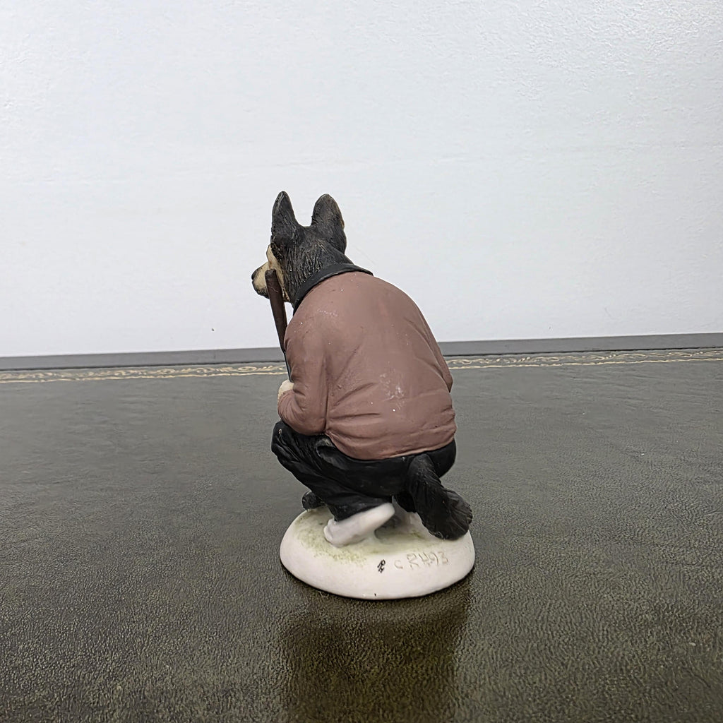 Vintage Alsatian Golfer Dog Figurine CC51 | Robert Harrop Country Companions England Collectible Resin Ornament