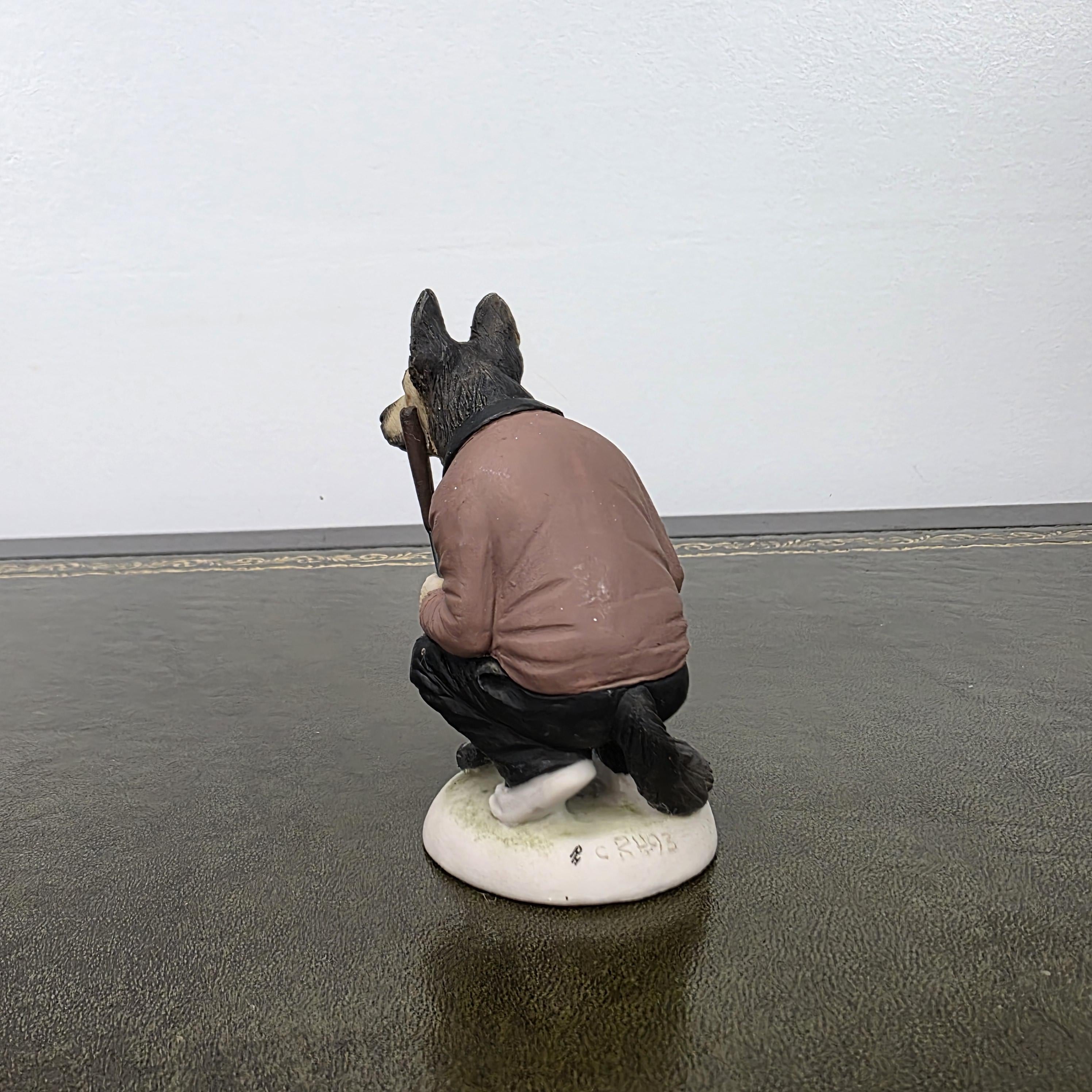 Vintage Alsatian Golfer Dog Figurine CC51 | Robert Harrop Country Companions England Collectible Resin Ornament