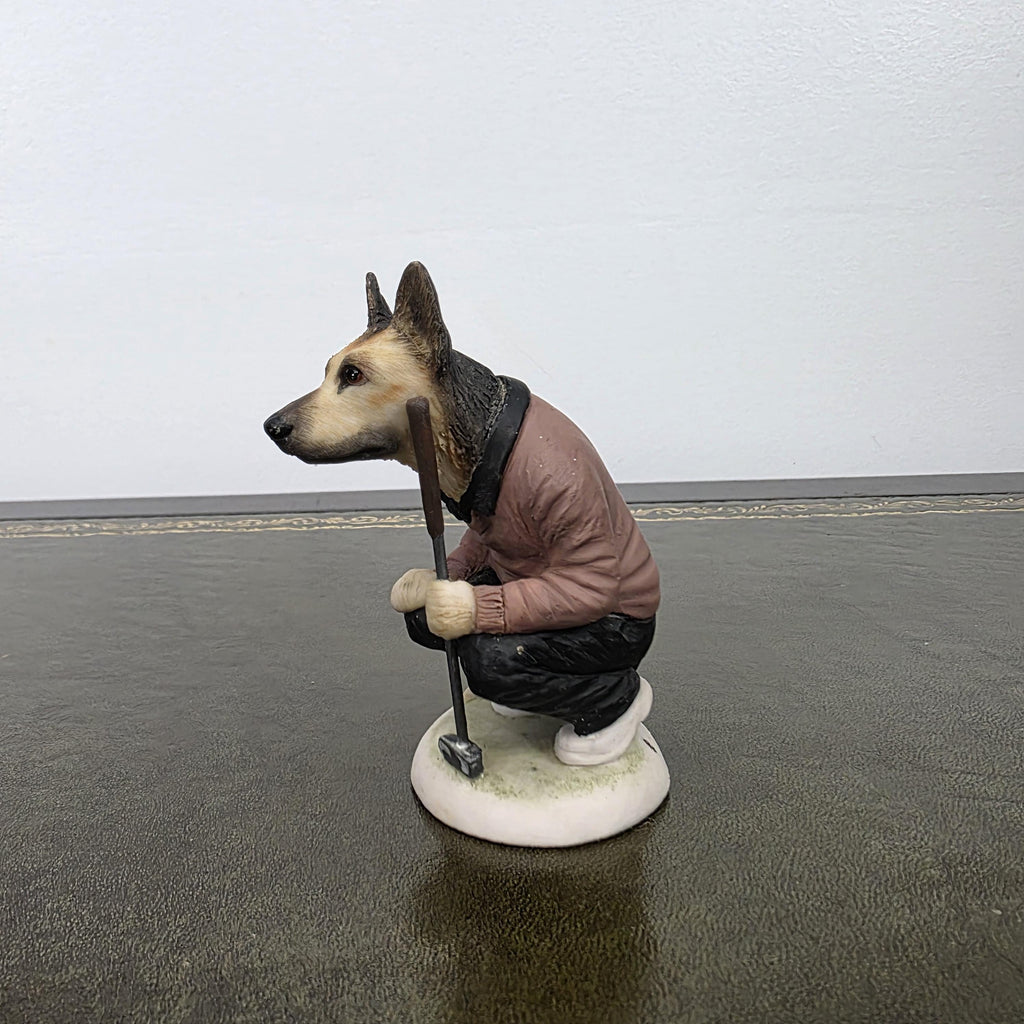 Vintage Alsatian Golfer Dog Figurine CC51 | Robert Harrop Country Companions England Collectible Resin Ornament