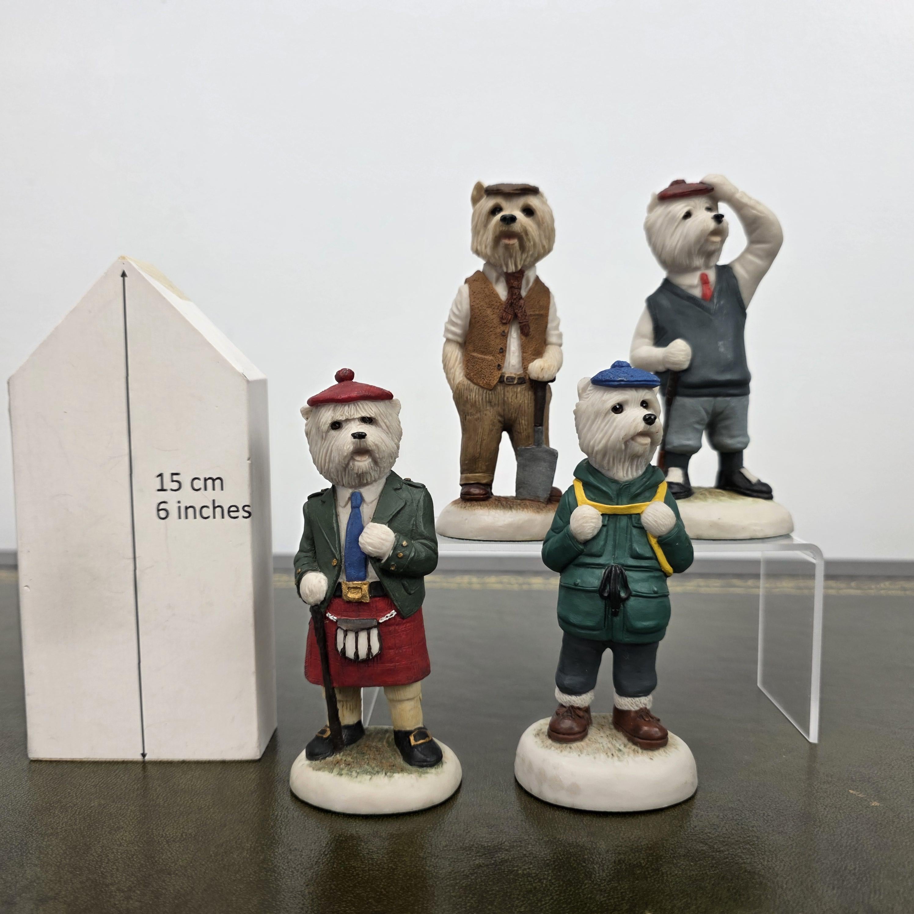 Terrier Dog Figurines Country Companions Robert Harrop CC23a CC25b CC25e Vintage Resin Collectible Set